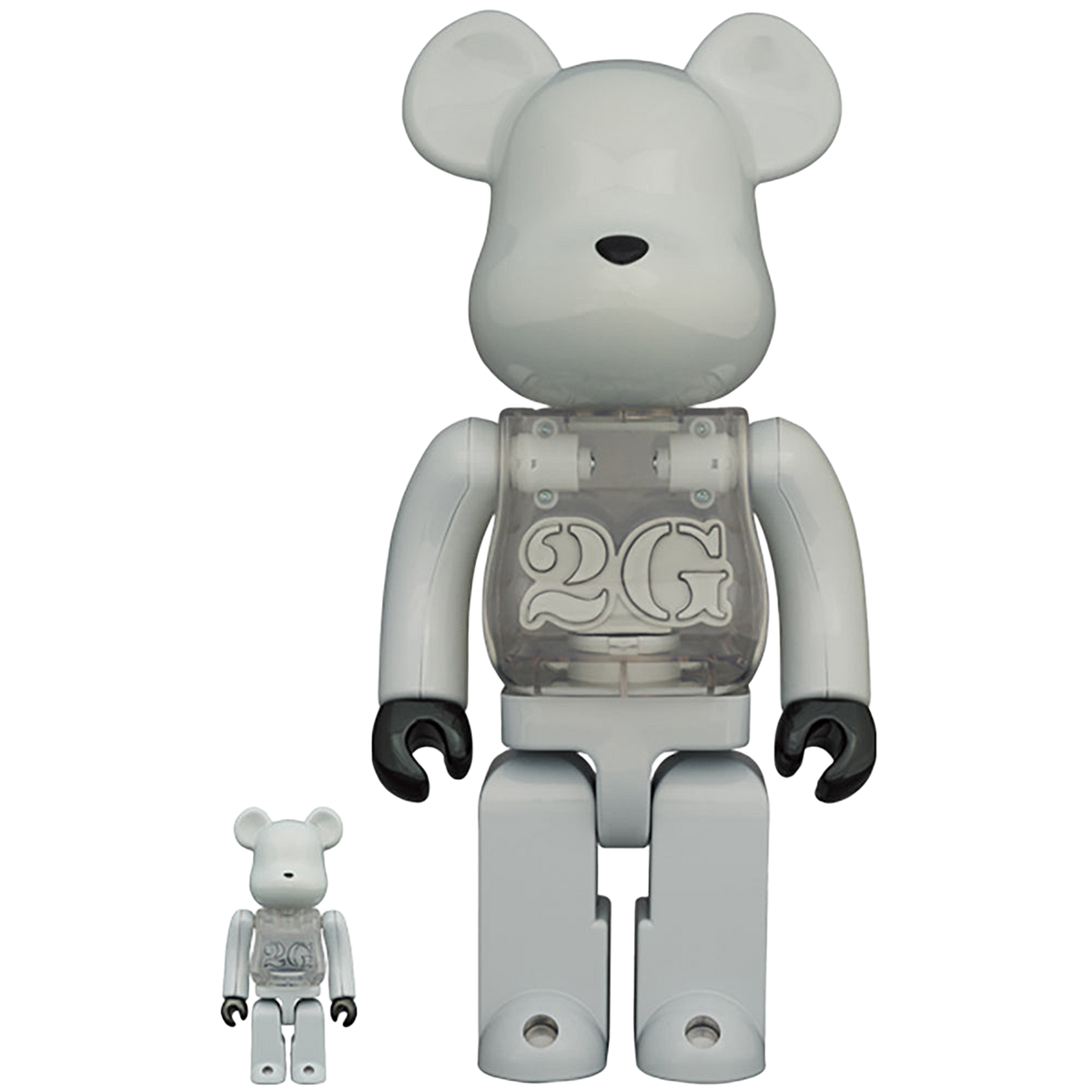 BE@RBRICK 2G WHITE CHROME 100％ & 400％