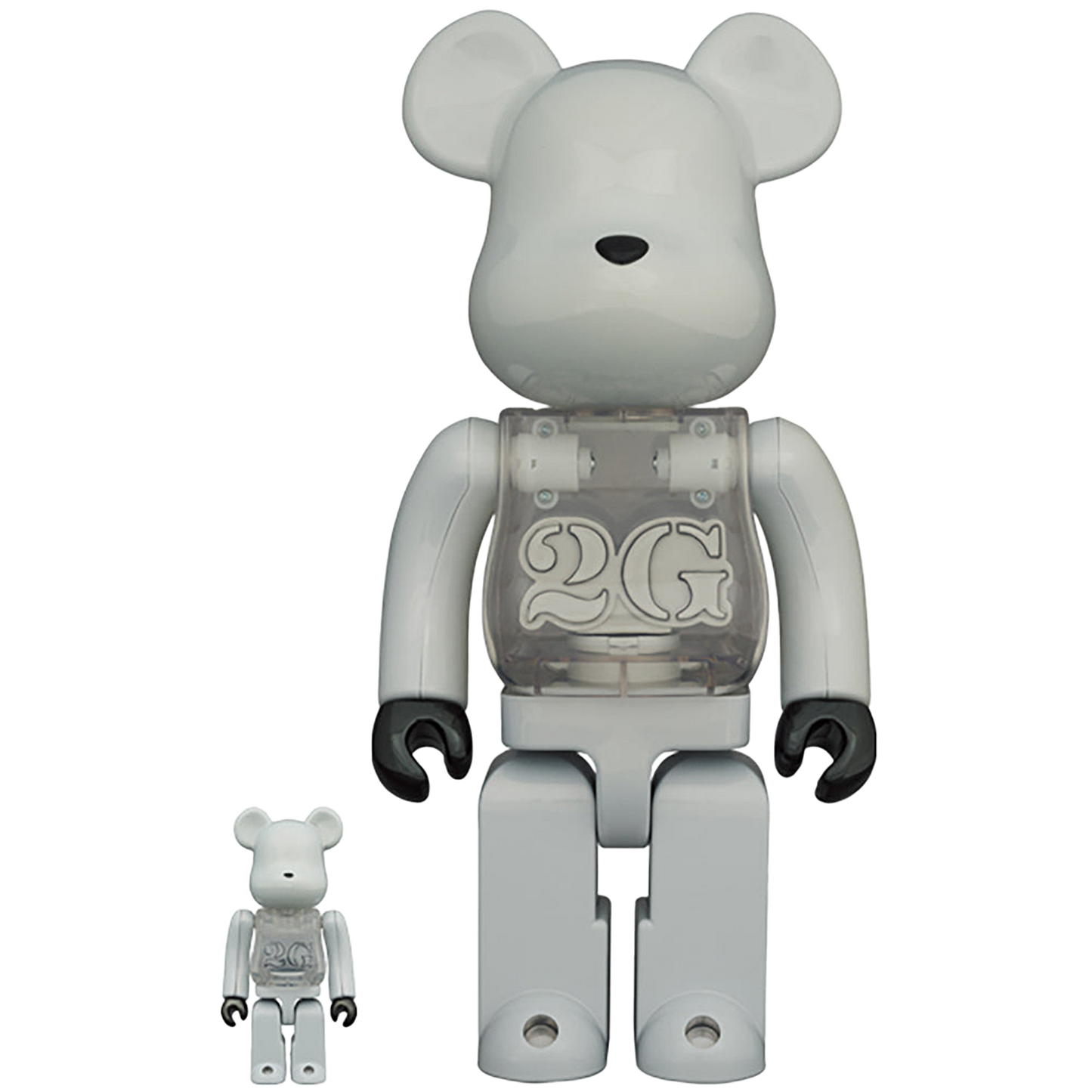 BE@RBRICK 2G WHITE CHROME 100％ & 400％