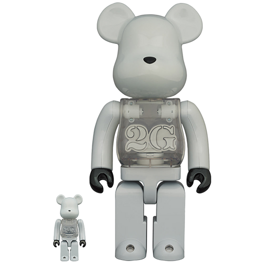 BE@RBRICK 2G WHITE CHROME 100％ & 400％