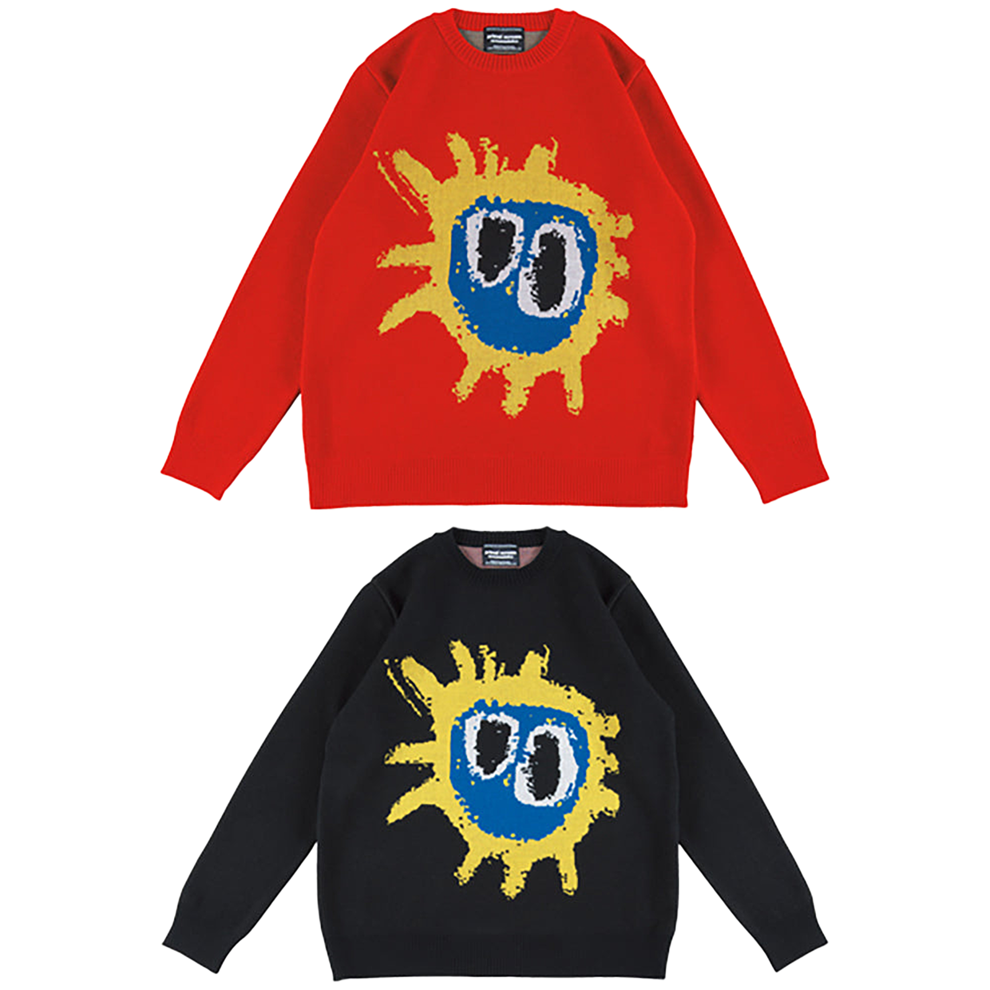 MLE Primal Scream "screamadelica" KNIT GANG COUNCIL CREWNECK SWEATER "screamadelica" 