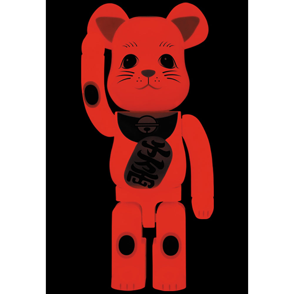 BE@RBRICK 招き猫 赤蓄光 1000％_2
