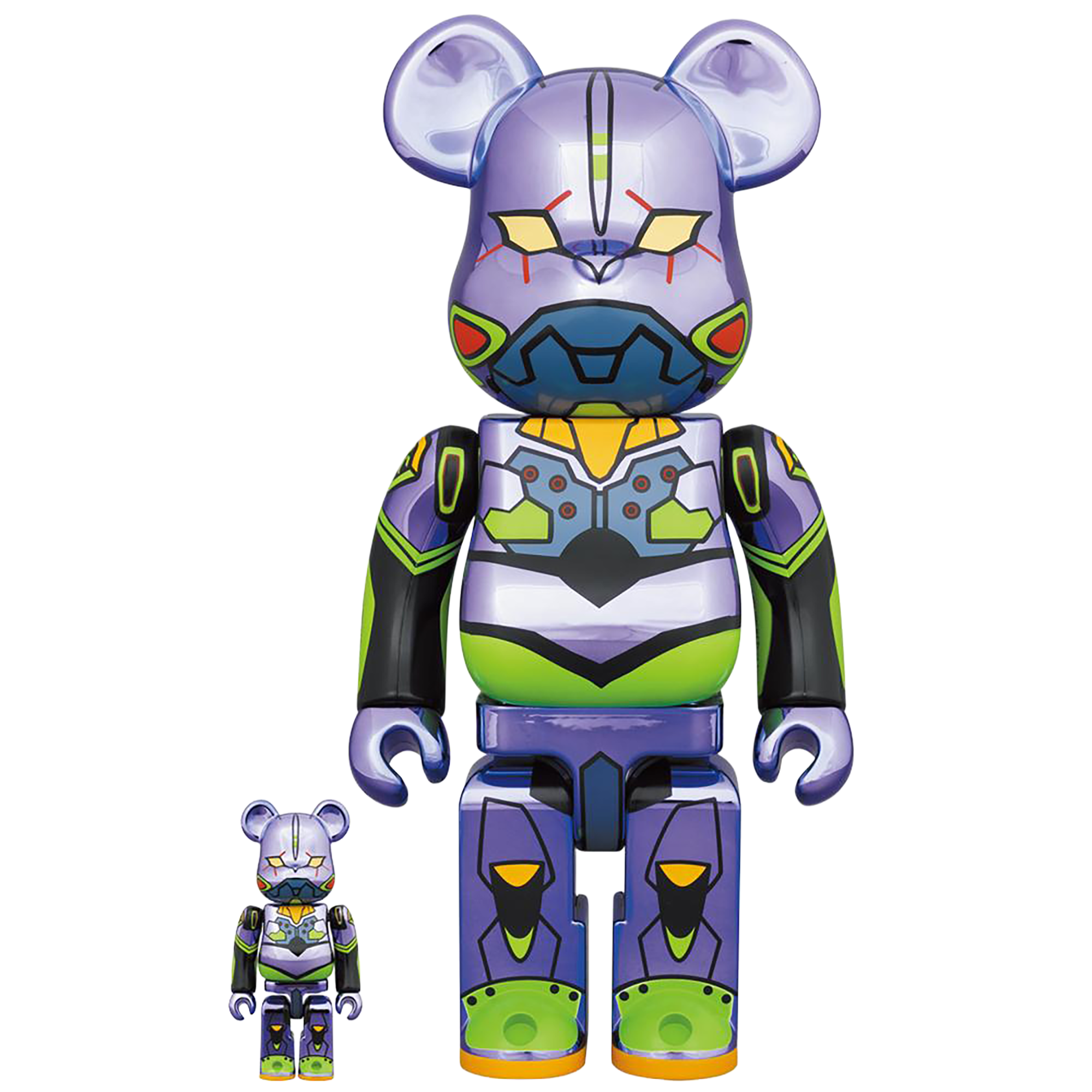 BE@RBRICK Evangelion Unit 1 CHROME Ver.100％ & 400％