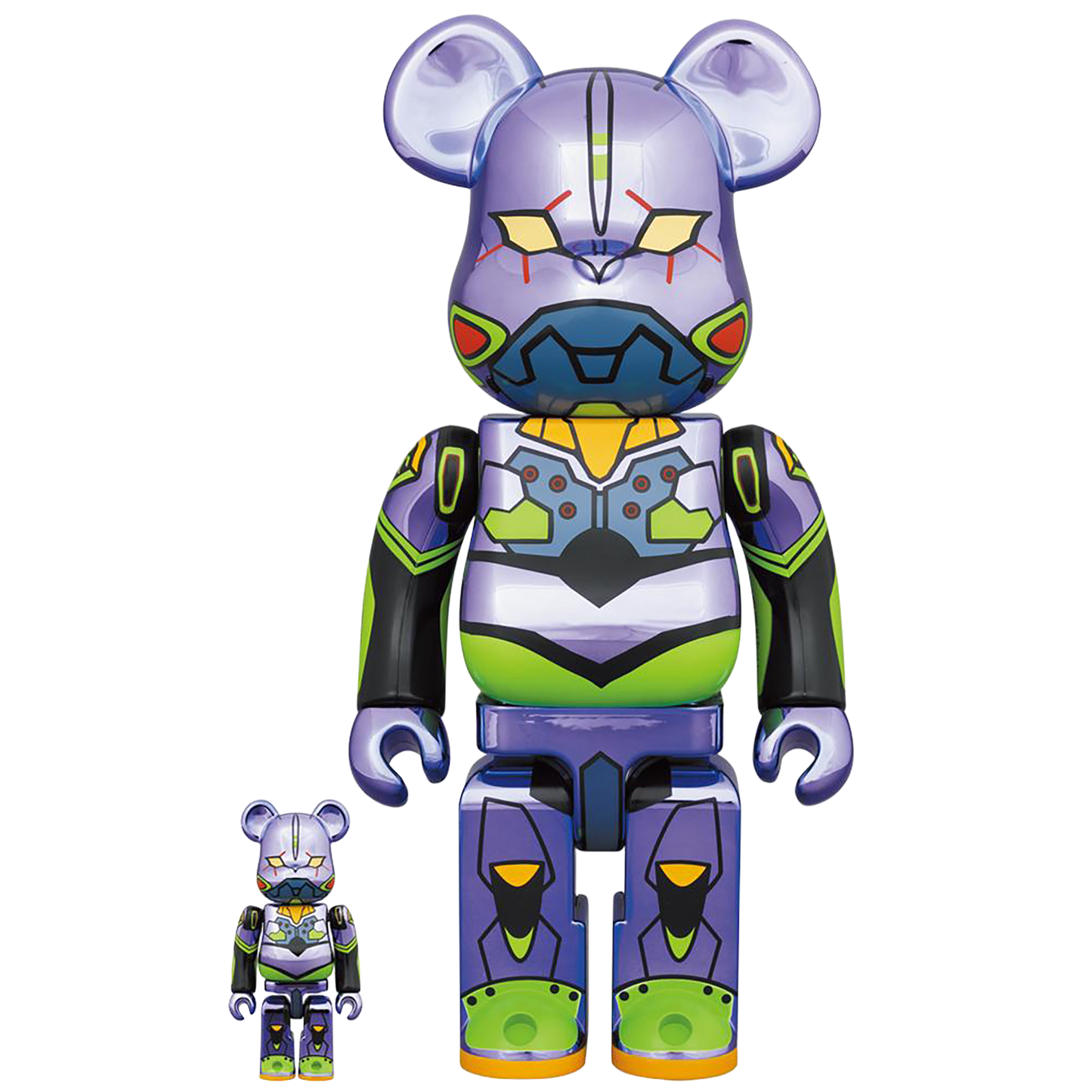 BE@RBRICK Evangelion Unit 1 CHROME Ver.100％ & 400％