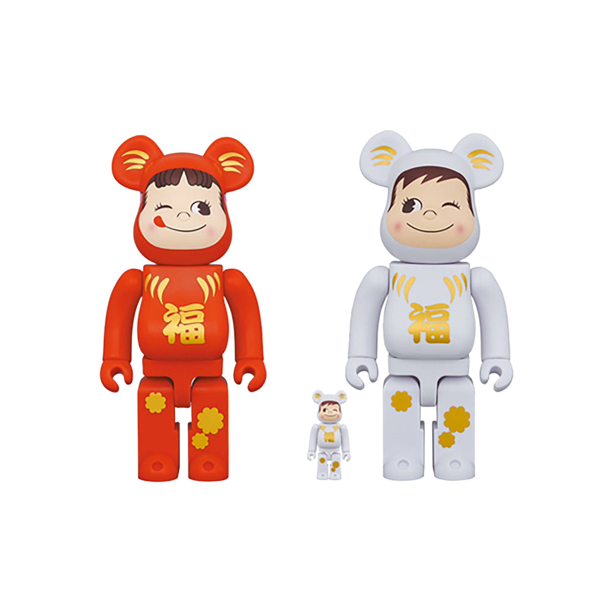 BE@RBRICK 達磨 ペコちゃん＆ポコちゃん 100％ & 400％(4体セット)
