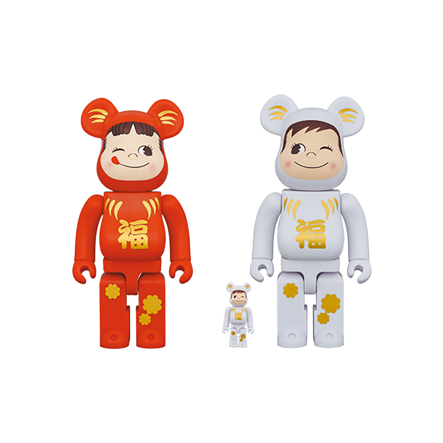 BE@RBRICK 達磨 ペコちゃん＆ポコちゃん 100％ & 400％(4体セット)