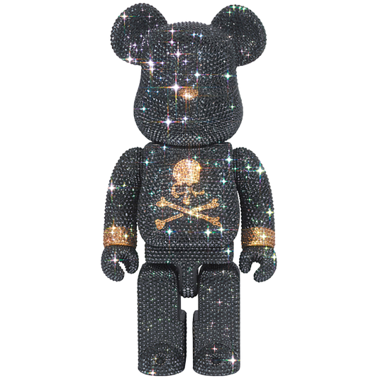 CRYSTAL DECORATE mastermind JAPAN BE@RBRICK 400％ BLACK & GOLD Ver.