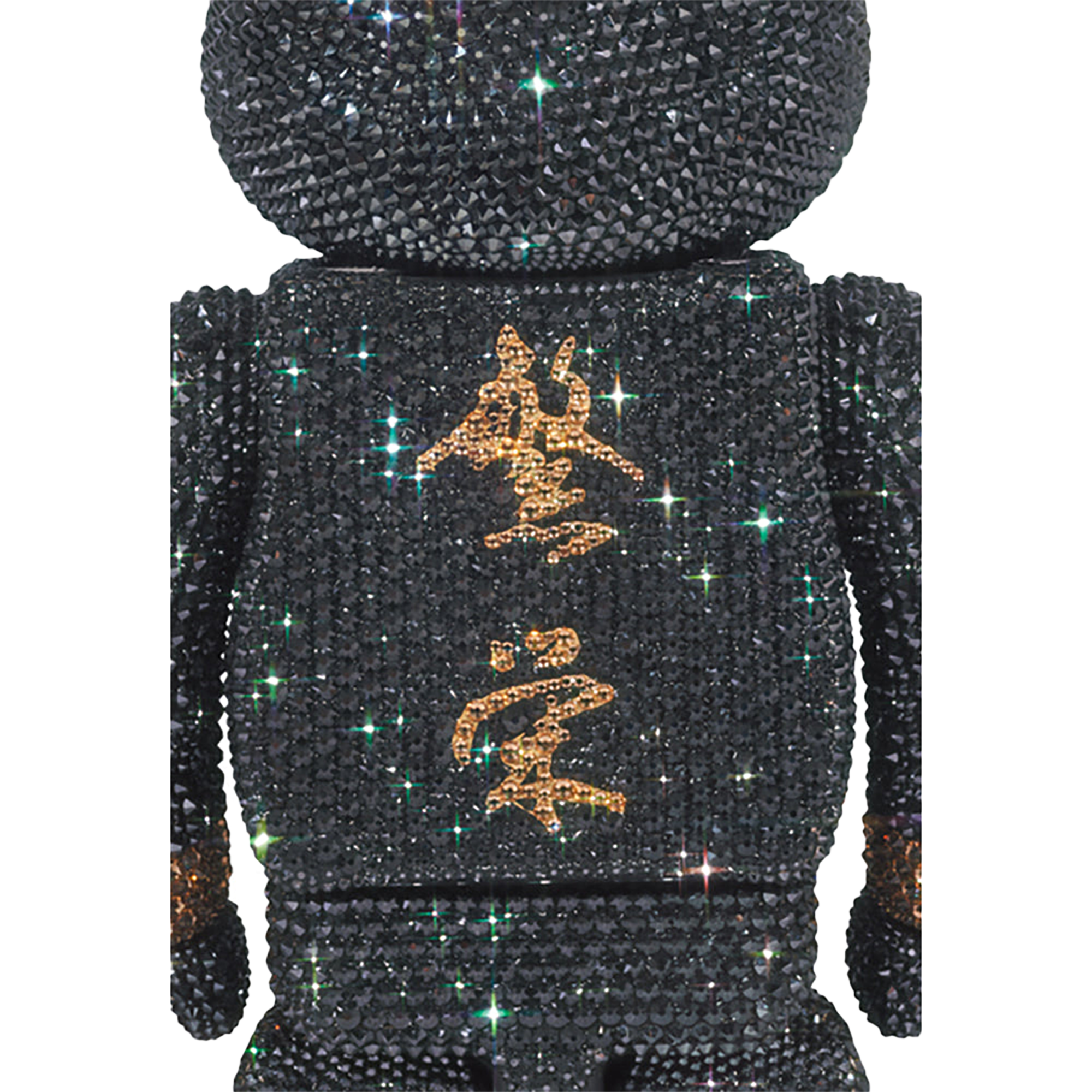 CRYSTAL DECORATE mastermind JAPAN BE@RBRICK 400％ BLACK & GOLD Ver.