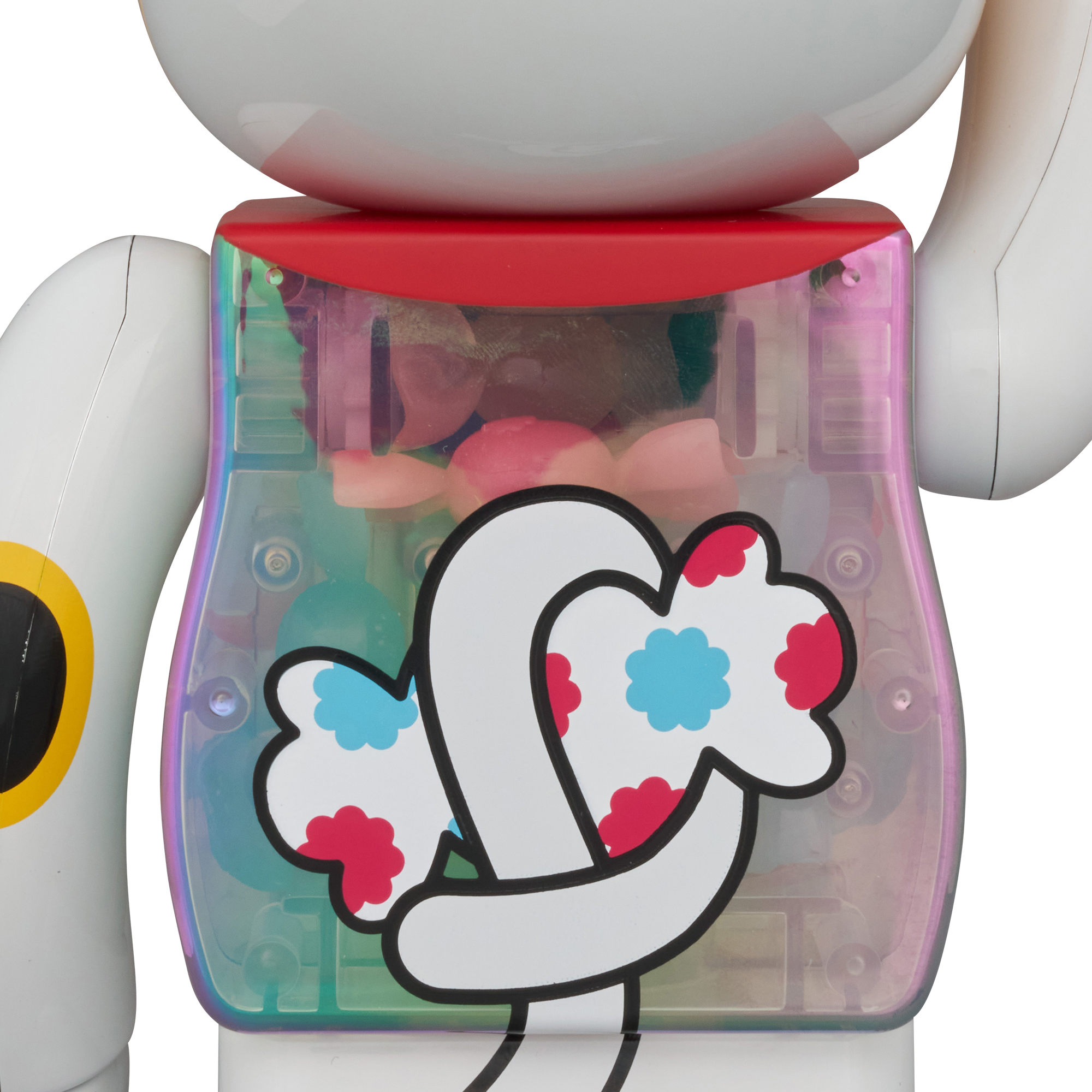 BE@RBRICK Manekineko Peko-chan White Plating with with luminescent milky 100% & 400%
