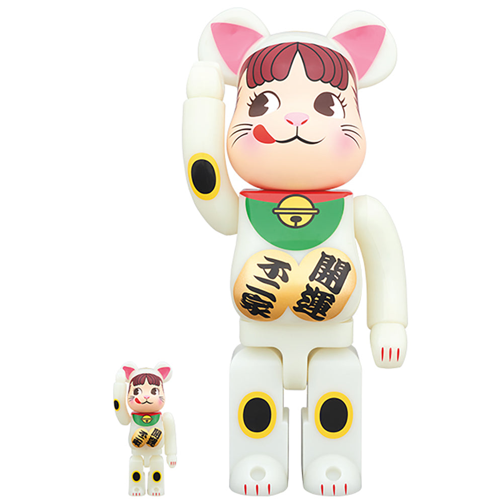 BE@RBRICK 招き猫 ペコちゃん 蓄光 100％ & 400％_0