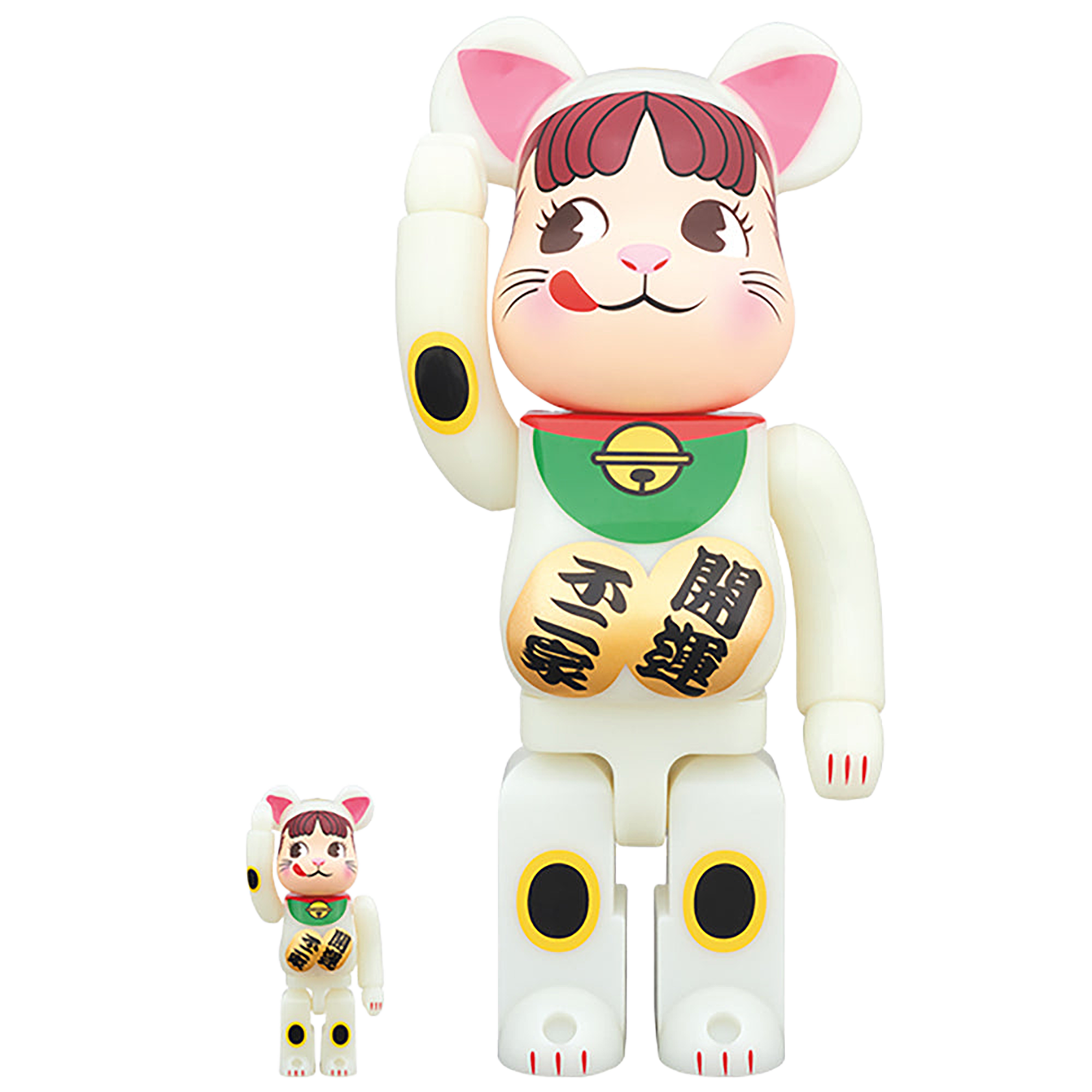 BE@RBRICK 招き猫 ペコちゃん 蓄光 100％ & 400％