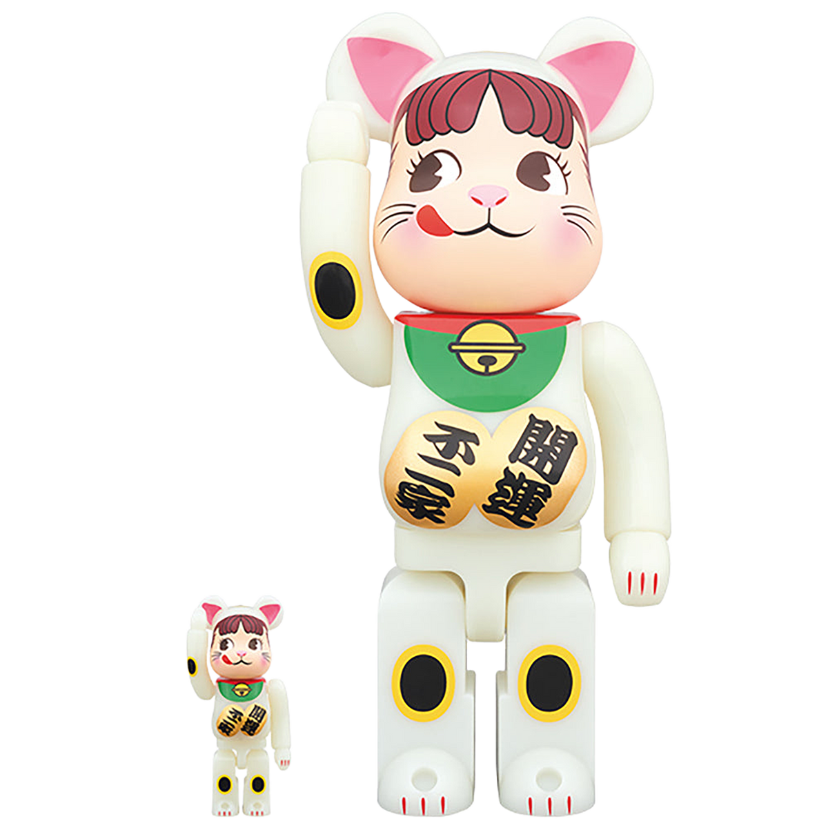 BE@RBRICK 招き猫 ペコちゃん 蓄光 100％ & 400％