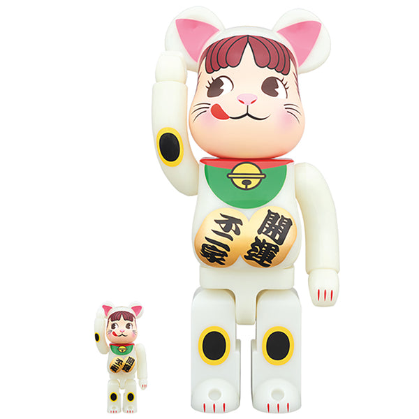 BE@RBRICK 招き猫 ペコちゃん 蓄光 100％ & 400％ | MEDICOM TOY