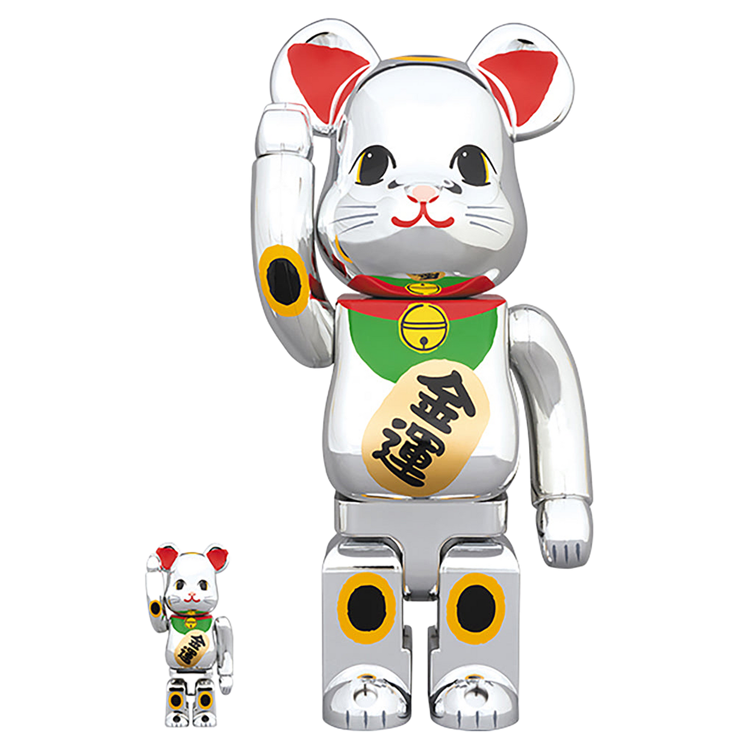 BE@RBRICK 招き猫 銀メッキ 金運 100％ & 400％