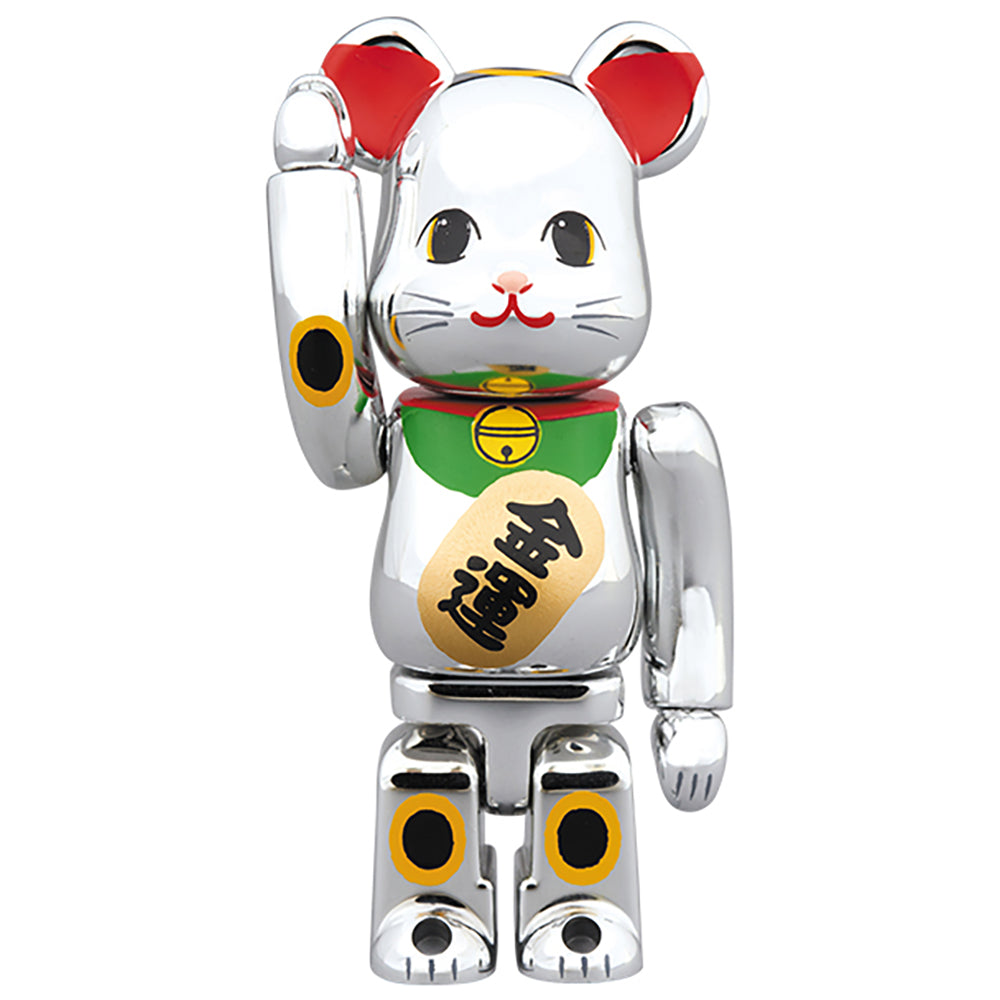 BE@RBRICK 招き猫 銀メッキ 金運 100％ & 400％_1