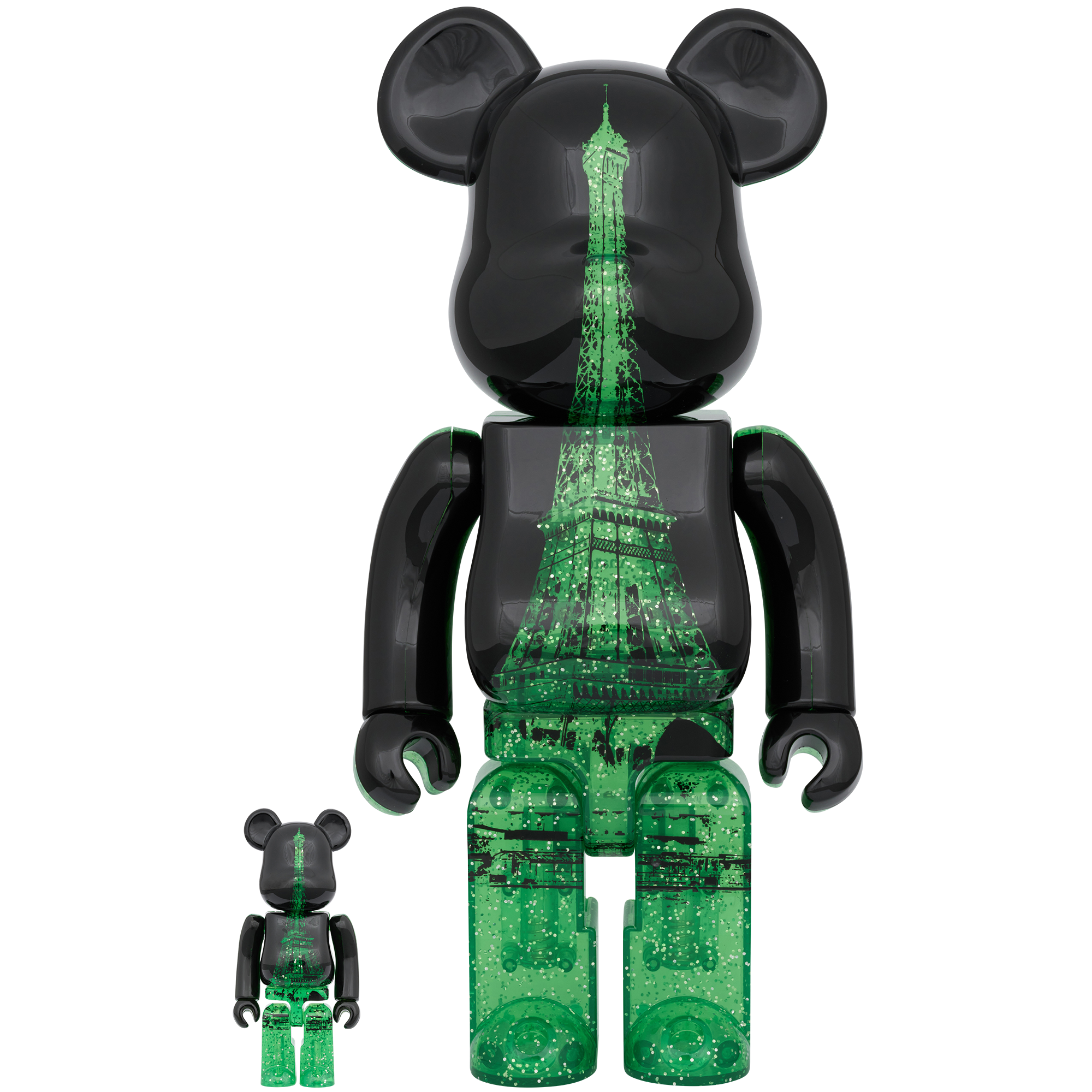 BE@RBRICK EIFFEL TOWER 100％ & 400％ GREEN DRESS Ver._0