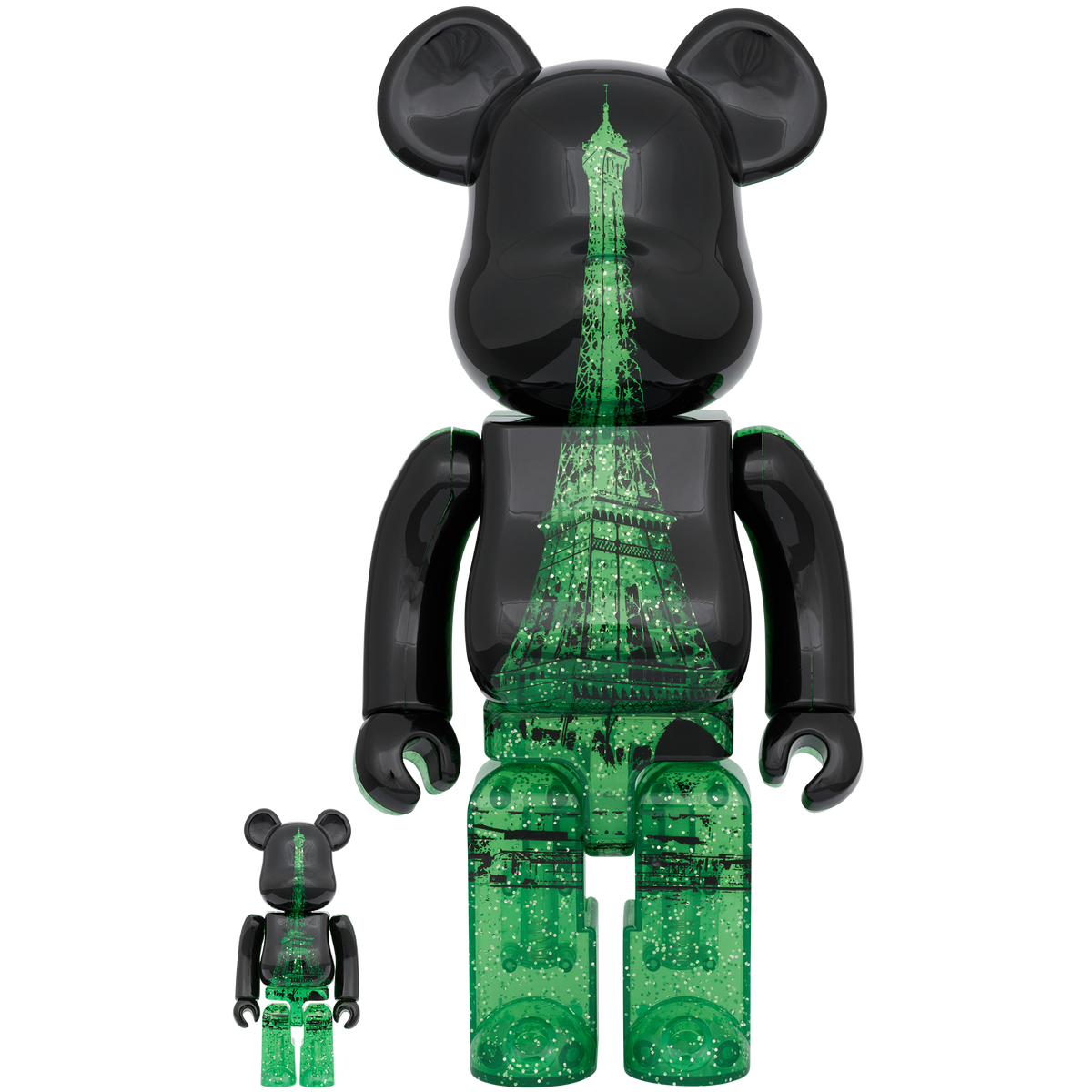 BE@RBRICK EIFFEL TOWER 100％ & 400％ GREEN DRESS Ver._0