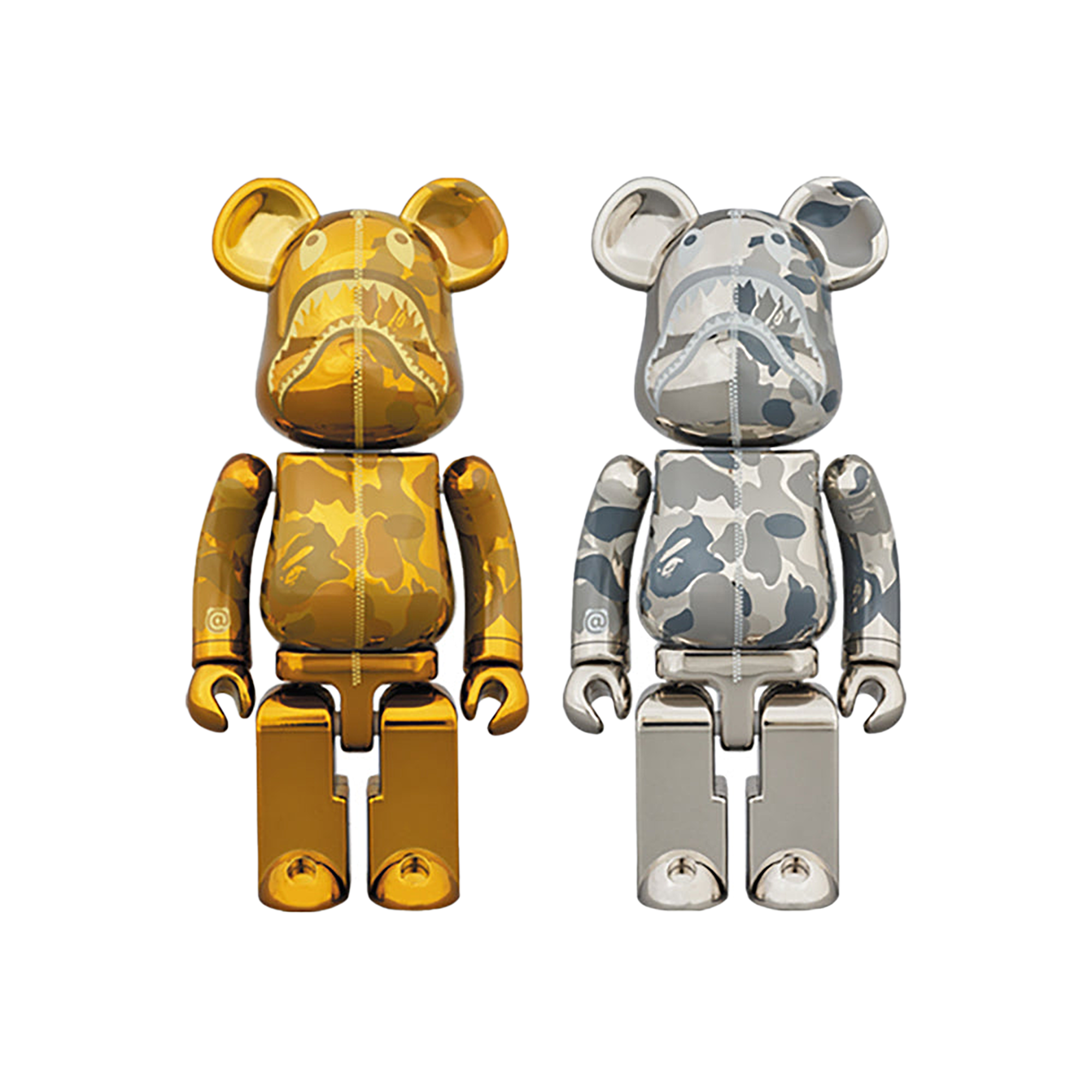 超合金 BAPE(R) CAMO SHARK BE@RBRICK GOLD／SILVER