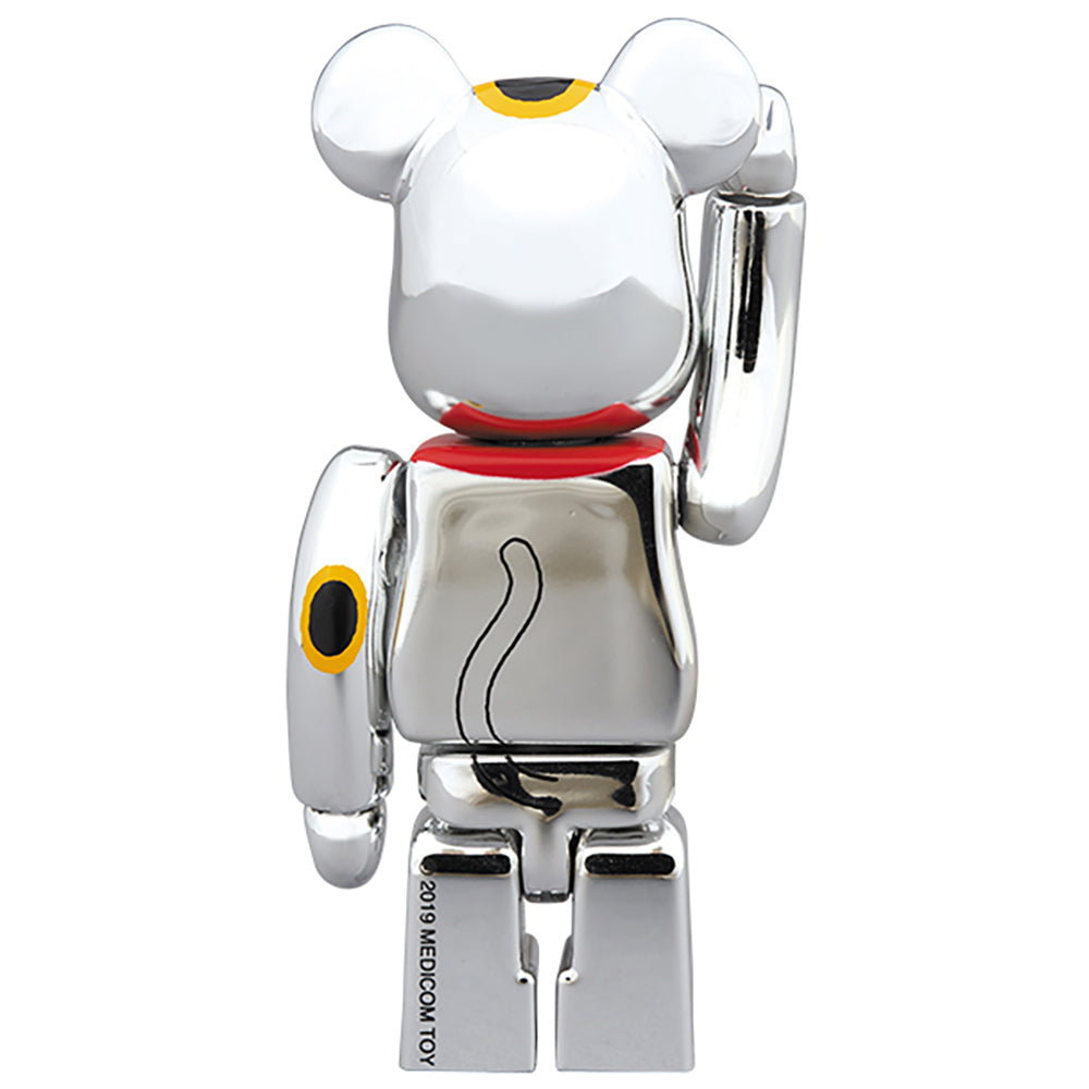BE@RBRICK 招き猫 銀メッキ 金運 100％ & 400％_2