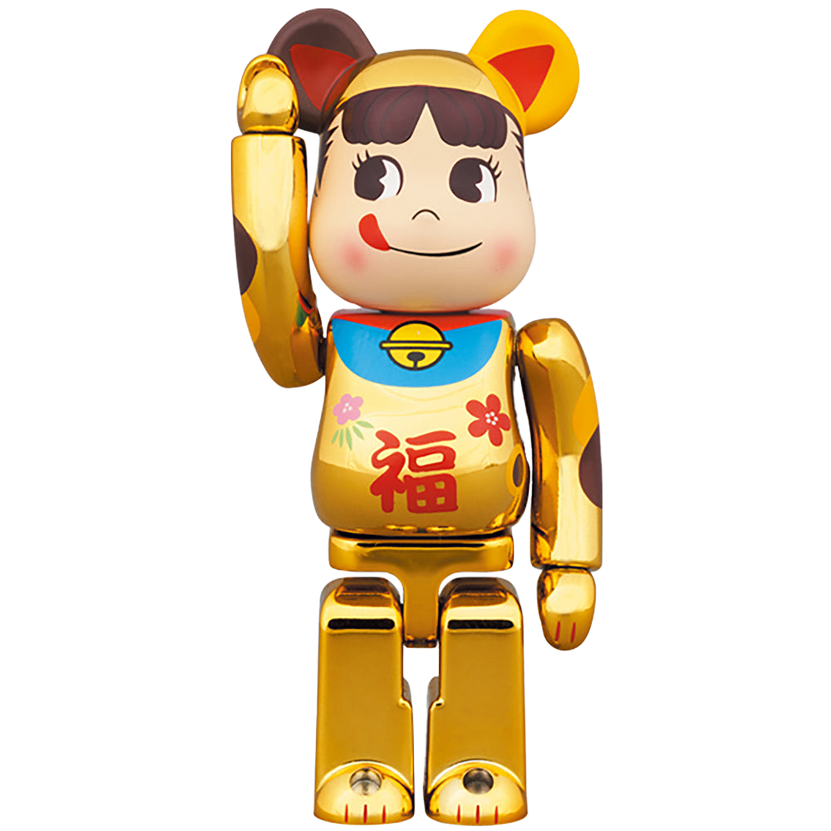BE@RBRICK 招き猫 ペコちゃん 福 金メッキ 100％ & 400％