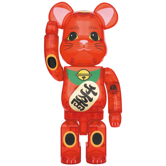 BE@RBRICK Maneki Neko Plum transparent 400％