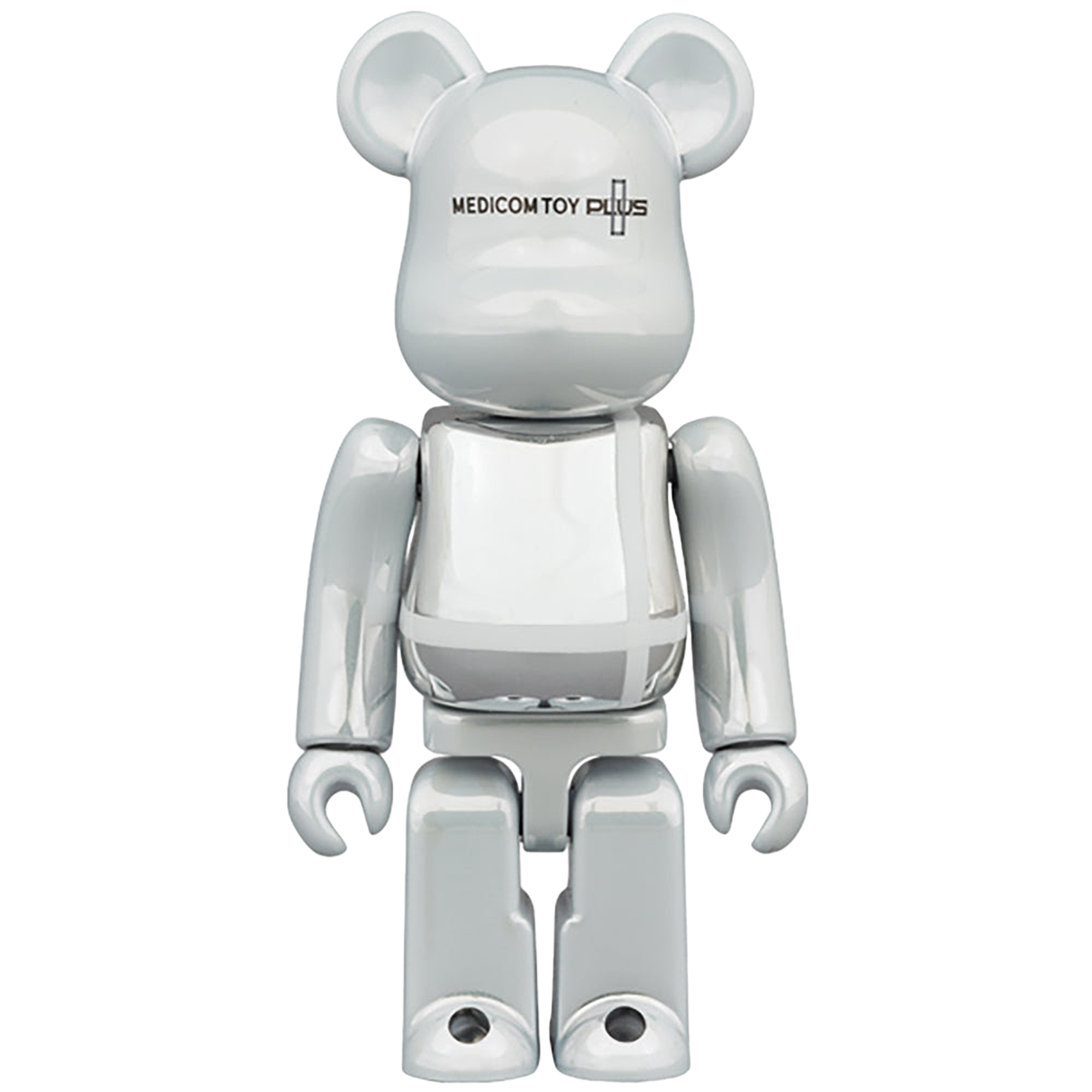 BE@RBRICK MEDICOM TOY PLUS WHITE CHROME Ver. 100％ & 400％