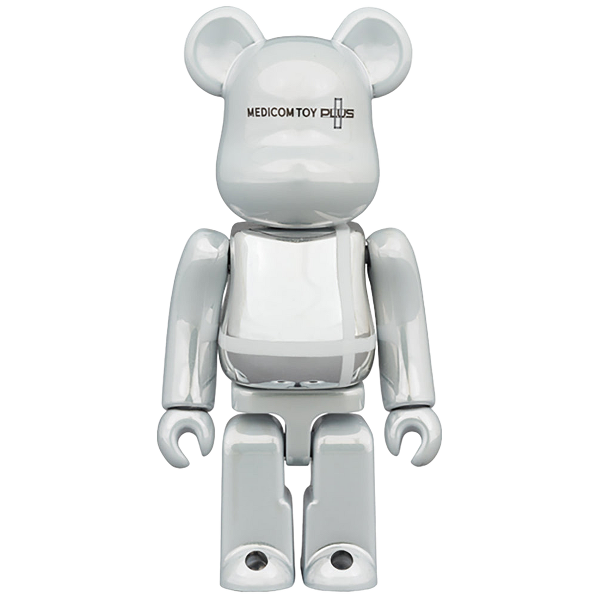 BE@RBRICK MEDICOM TOY PLUS WHITE CHROME Ver. 100％ & 400％
