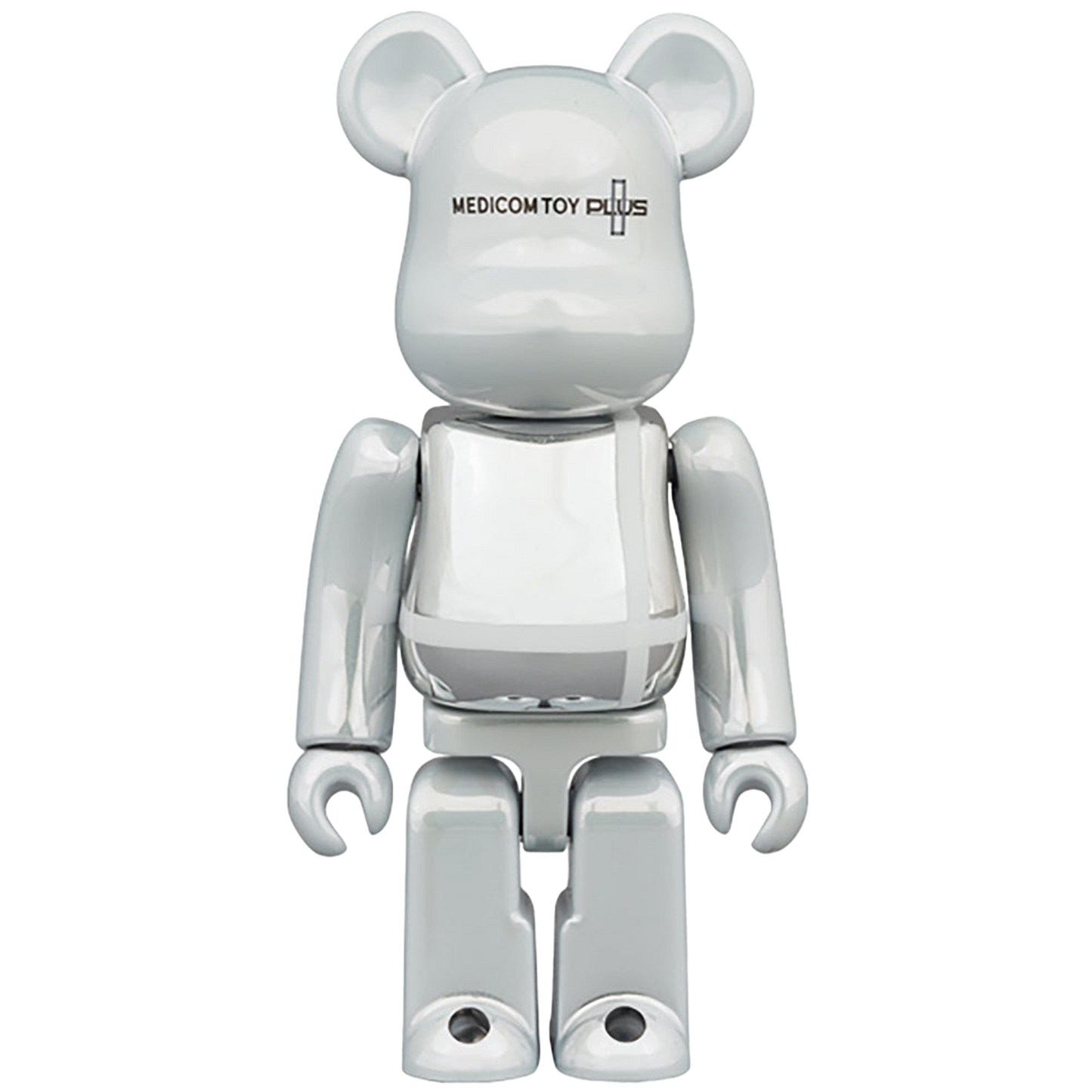 BE@RBRICK MEDICOM TOY PLUS WHITE CHROME Ver. 100％ & 400％