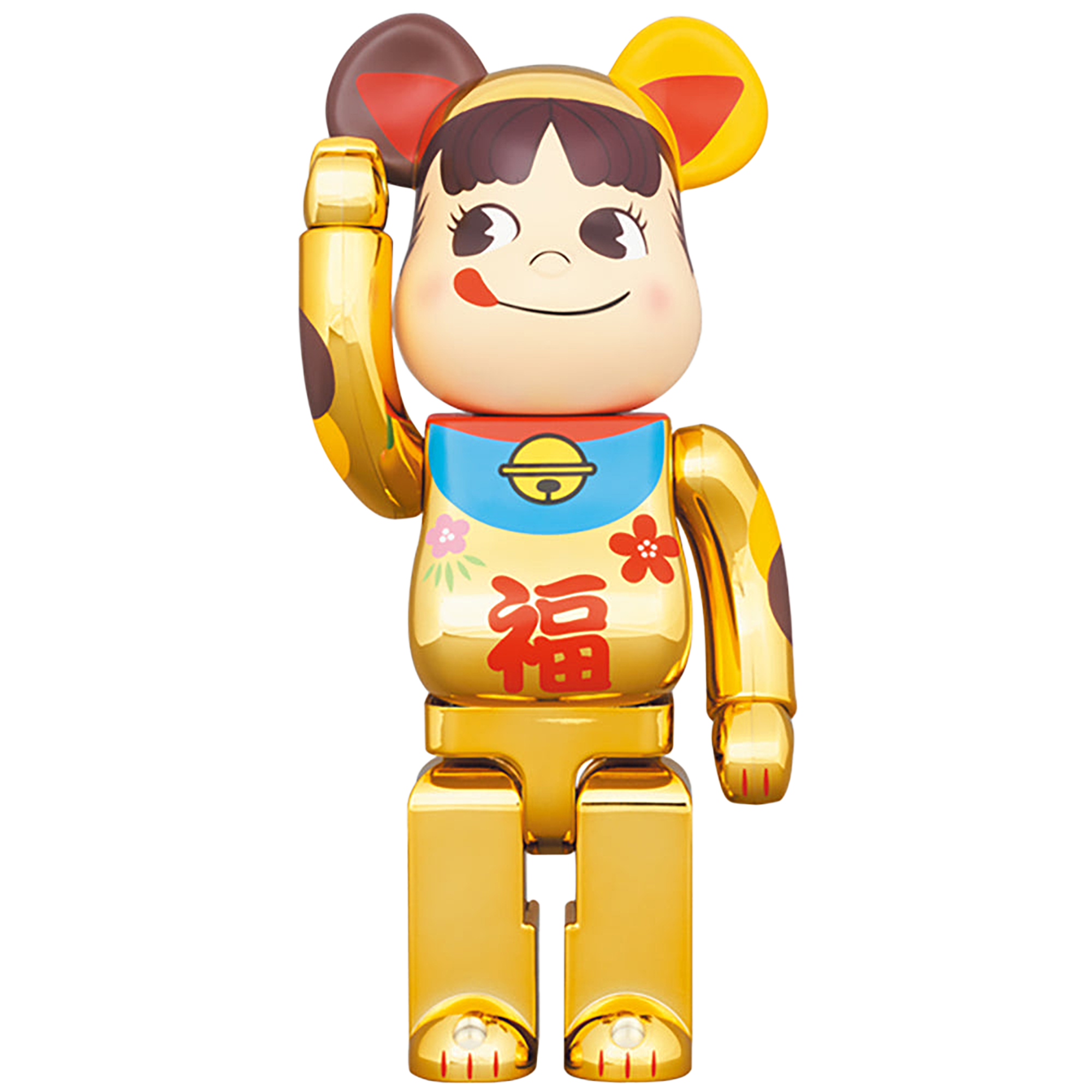 BE@RBRICK 招き猫 ペコちゃん 福 金メッキ 100％ & 400％