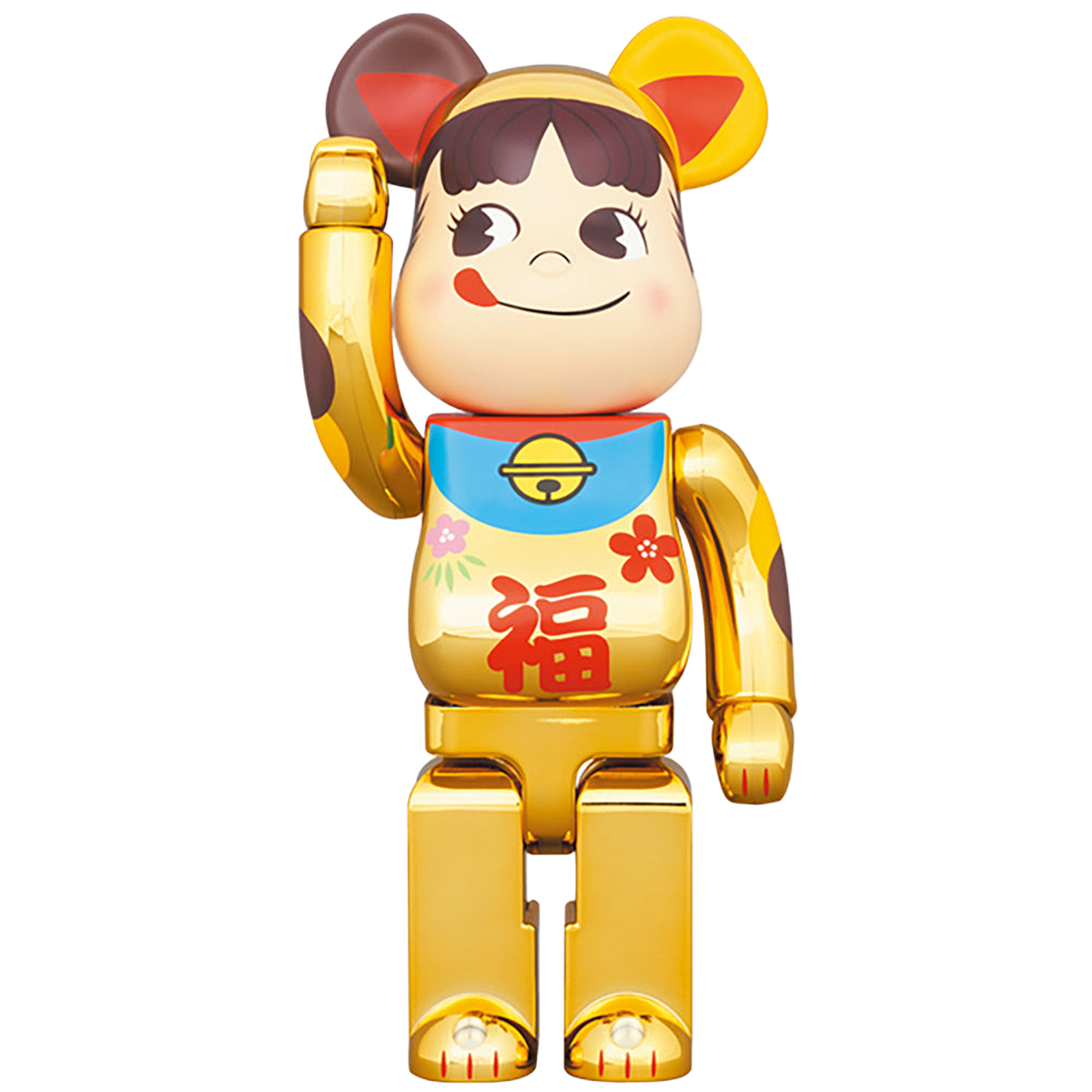 BE@RBRICK 招き猫 ペコちゃん 福 金メッキ 100％ & 400％