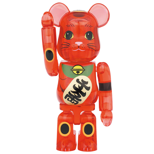 BE@RBRICK Maneki Neko Plum transparent 100％