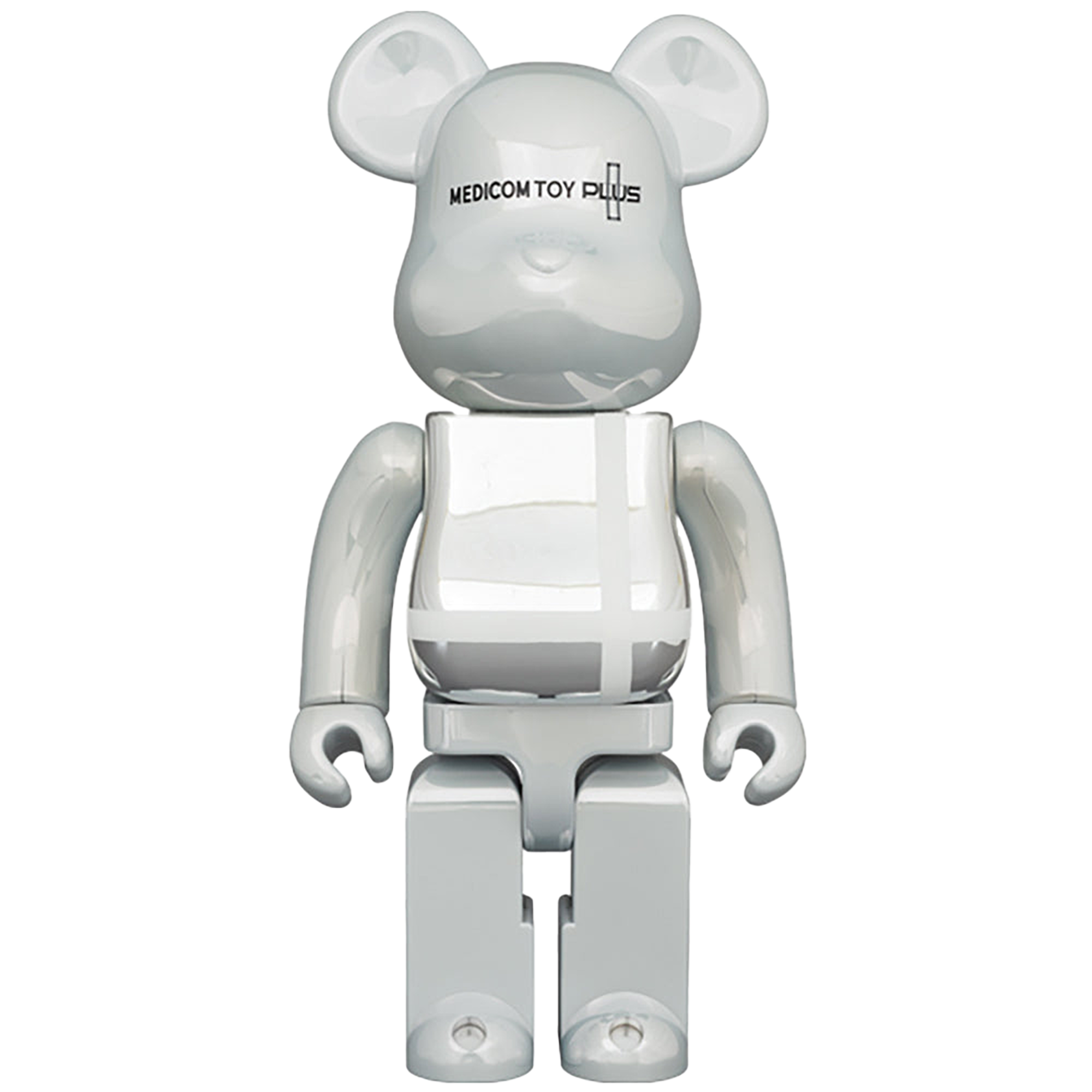 BE@RBRICK MEDICOM TOY PLUS WHITE CHROME Ver. 100％ & 400％
