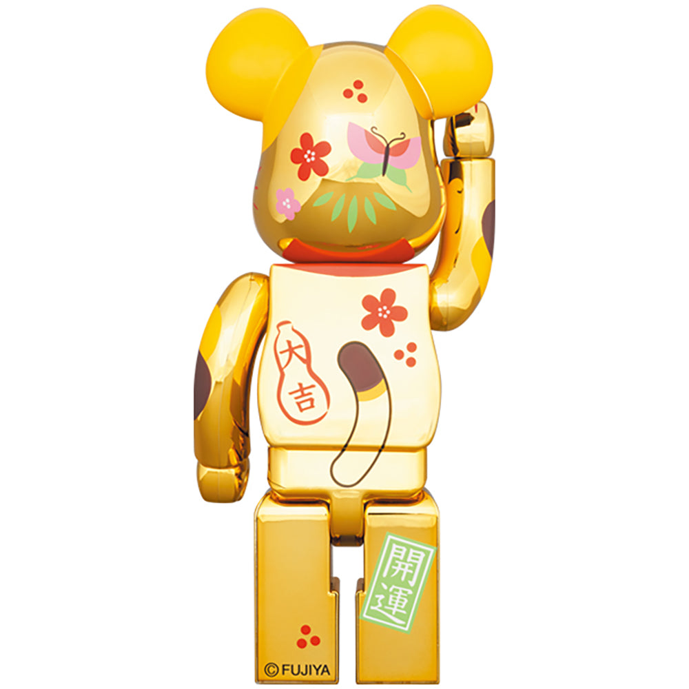 BE@RBRICK 招き猫 ペコちゃん 福 金メッキ 100％ & 400％_3