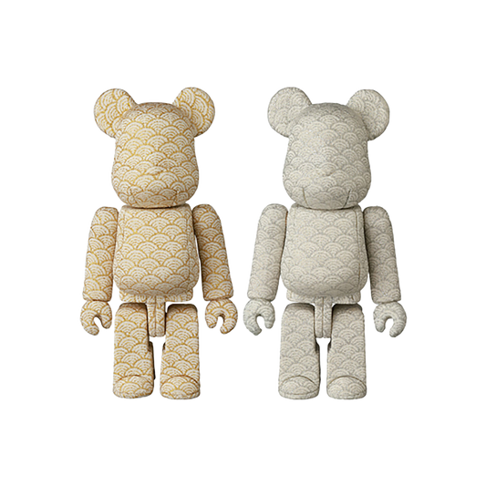 木目込みBE@RBRICK 青海波 金／青海波 銀