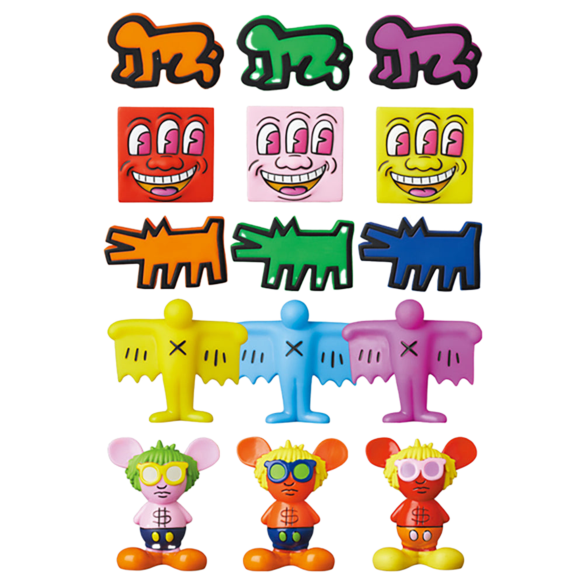 MINI VCD KEITH HARING #2 Barking Dog／Flying Devil／Radiant Baby／ Andy Mouse／Three Eyed Smiling Face
