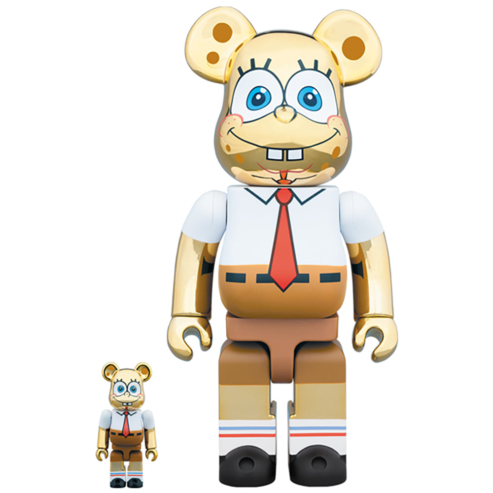 BE@RBRICK SpongeBob GOLD CHROME 100％ & 400％_0