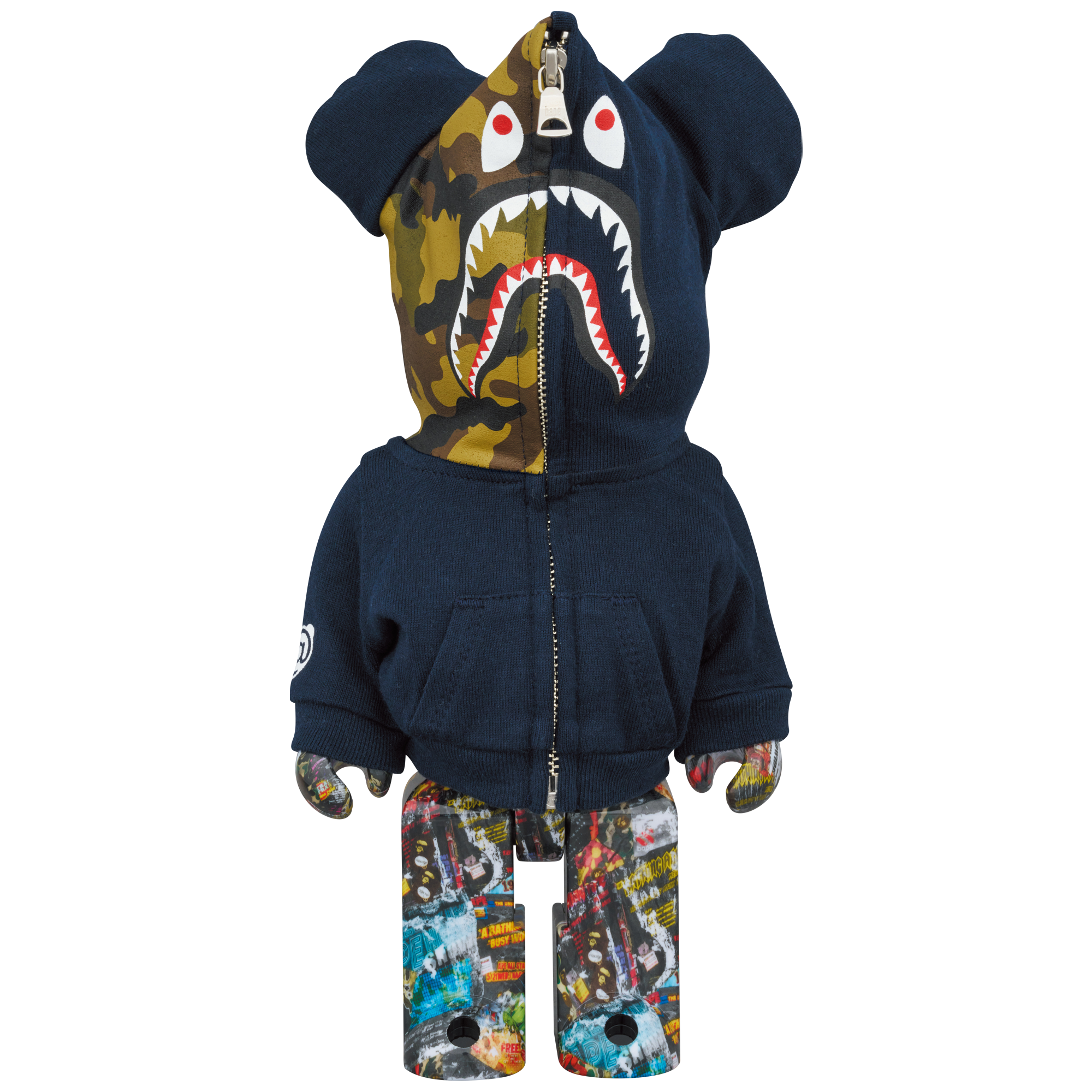BE@RBRICK BAPE(R) LEGACY CAMO SHARK GRAY／RED／NAVY 100％ & 400％ 3 PCS SET
