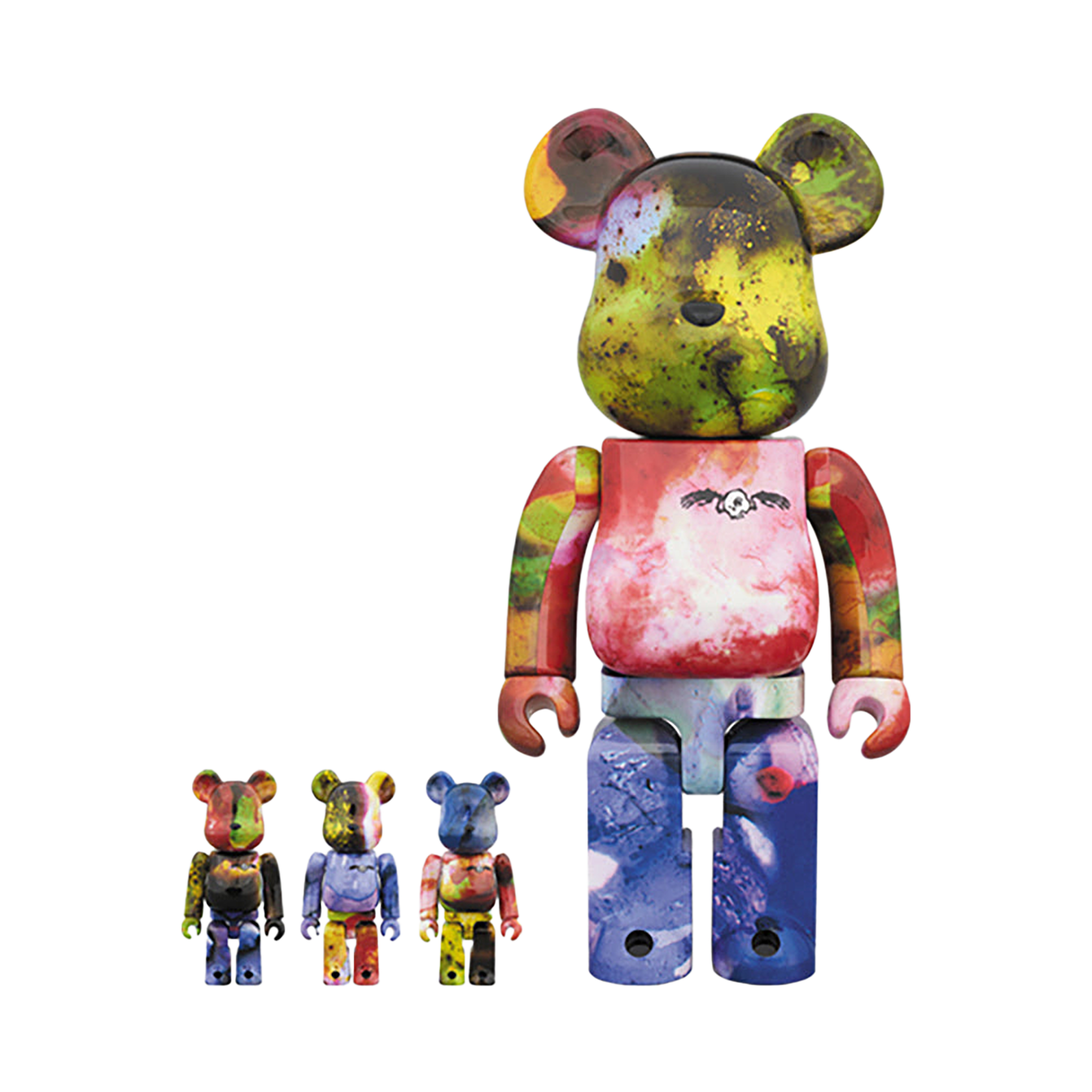 BE@RBRICK PUSHEAD 3 different colors 100％ & 400％ 4 PC SET