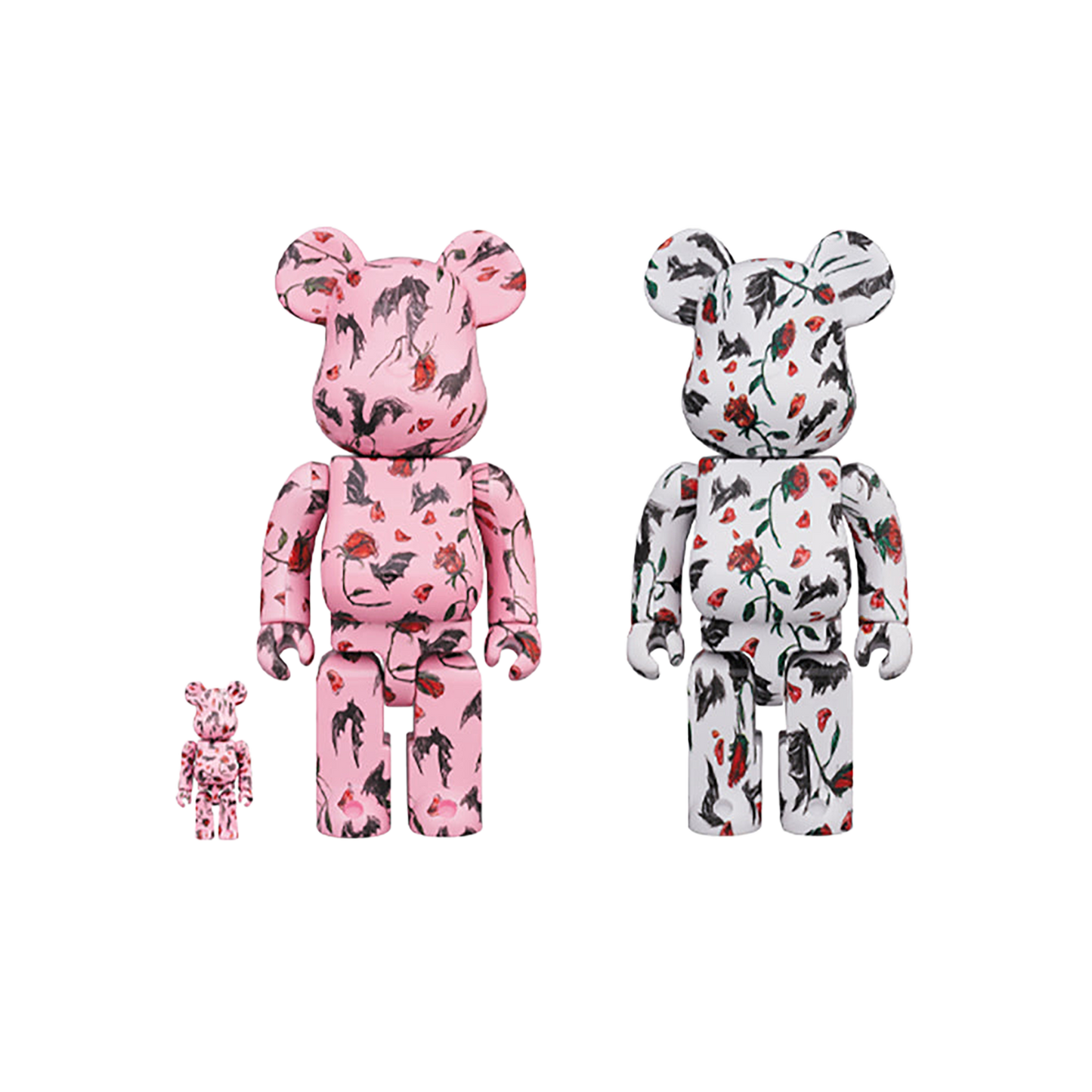 BE@RBRICK KIDILL × ERI WAKIYAMA BAT & ROSE 100％ & 400％ Pink/White