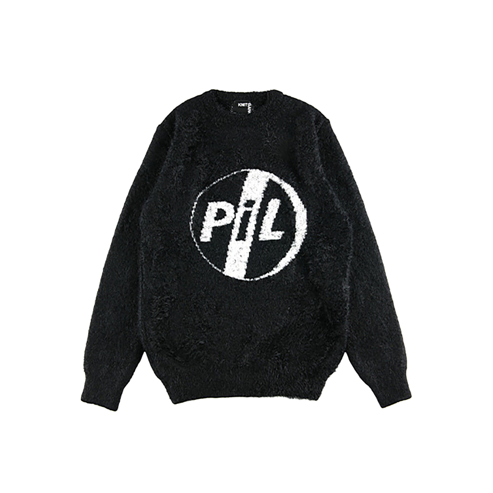 KNIT GANG COUNCIL "PIL" CREW NECK SWEATER "LOGO" BLACK／NAVY