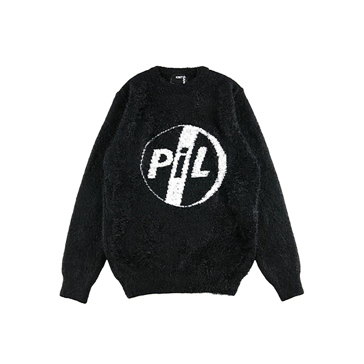 KNIT GANG COUNCIL "PIL" CREW NECK SWEATER "LOGO" BLACK／NAVY