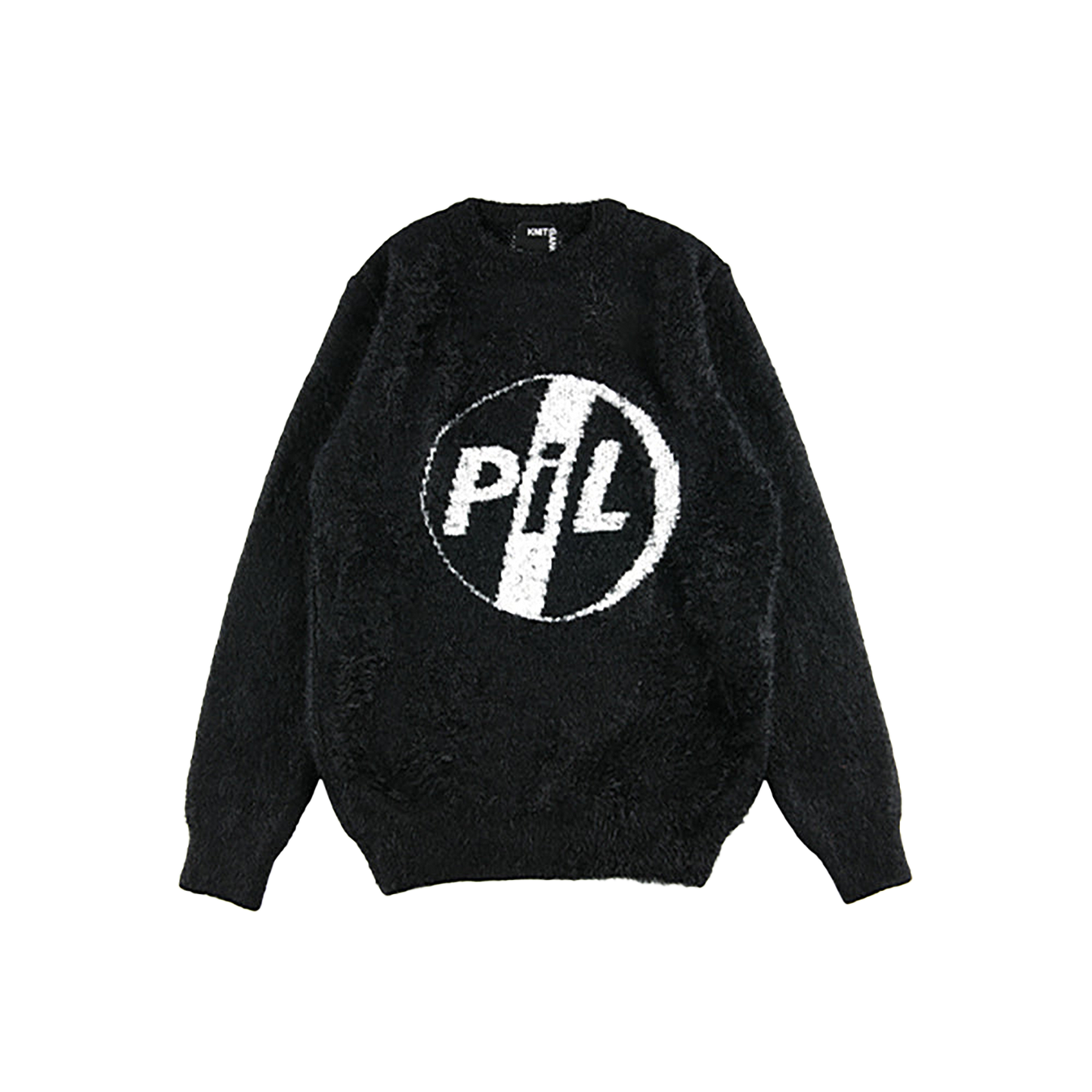 KNIT GANG COUNCIL "PIL" CREW NECK SWEATER "LOGO" BLACK／NAVY