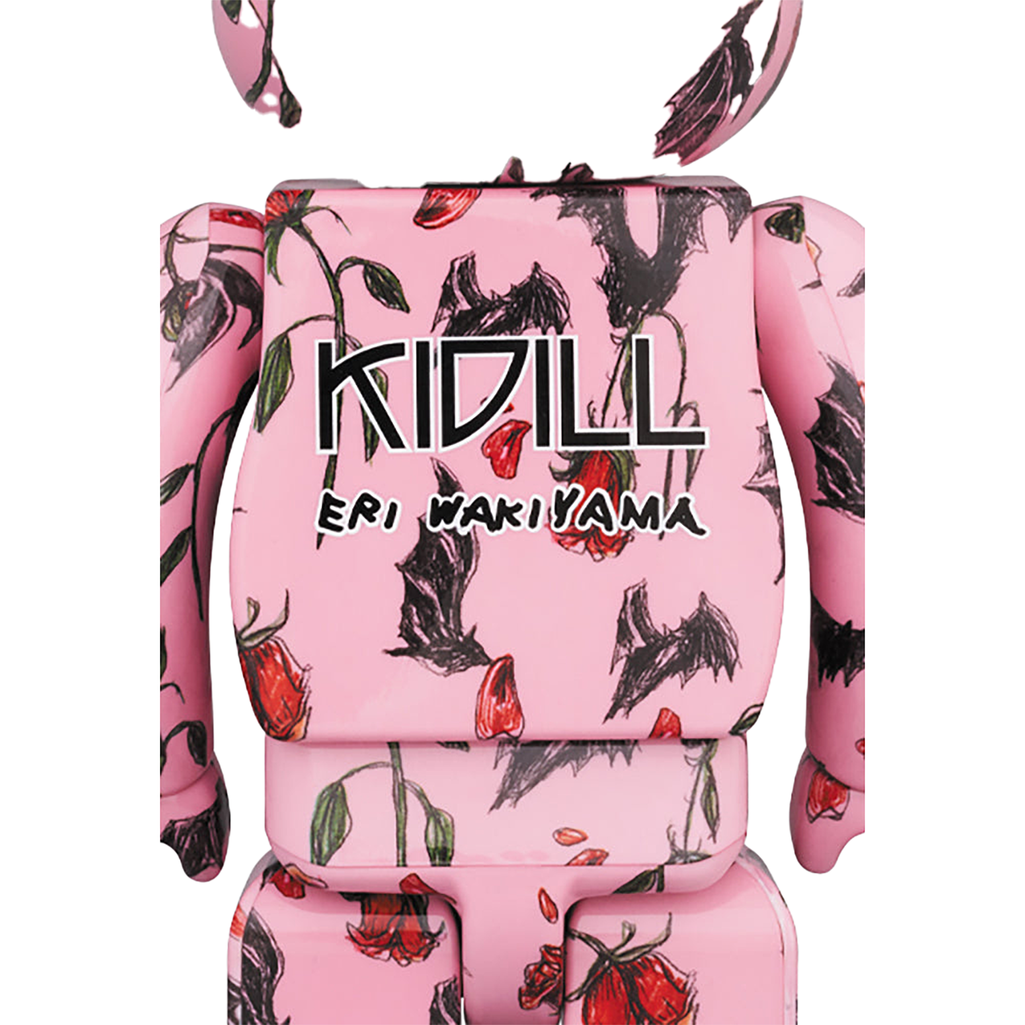 BE@RBRICK KIDILL × ERI WAKIYAMA BAT & ROSE 100％ & 400％ Pink/White