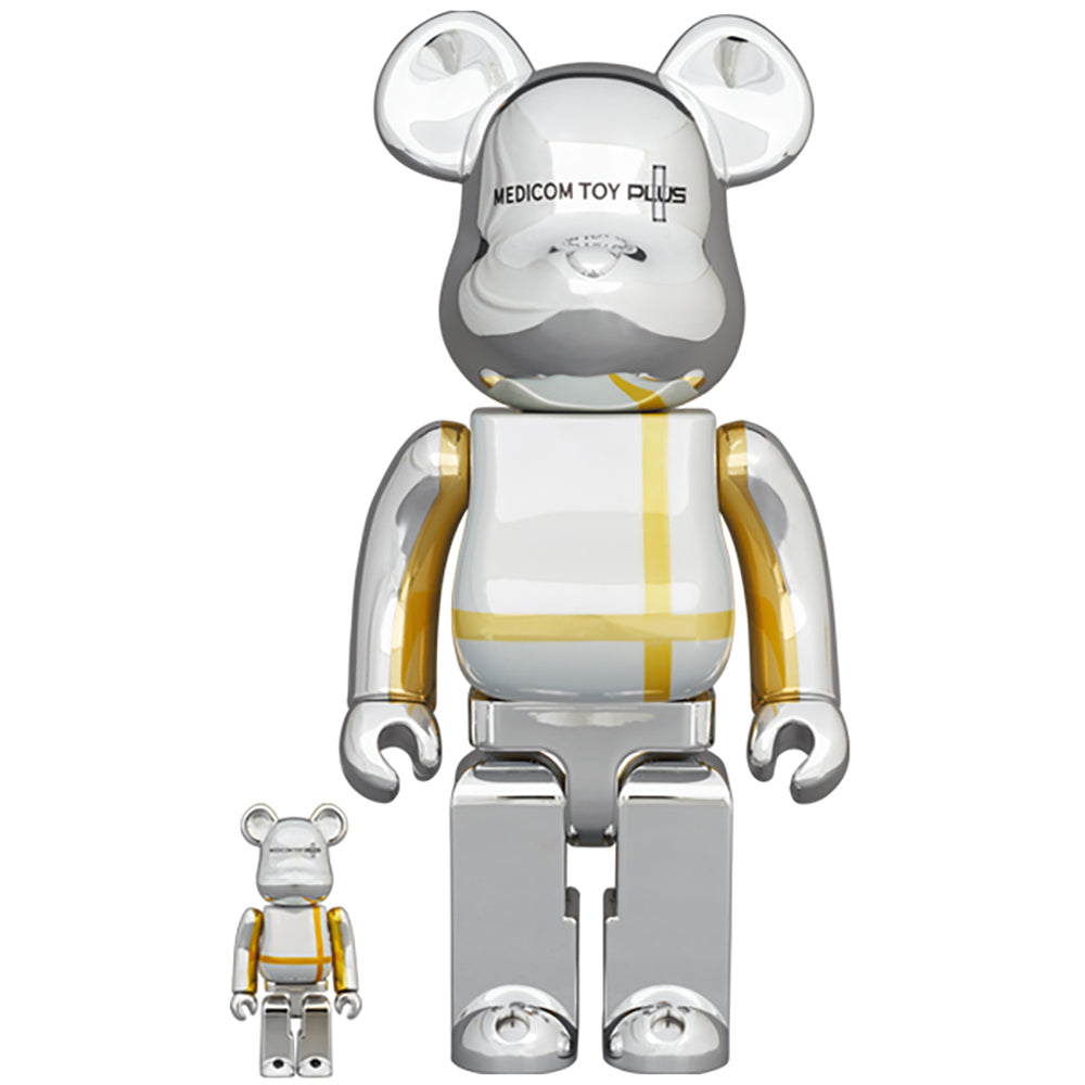 BE@RBRICK MEDICOM TOY PLUS SILVER CHROME Ver. 100％ & 400％_0