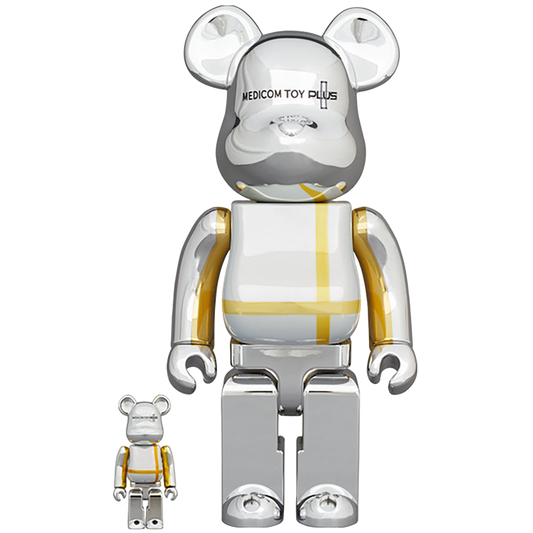 BE@RBRICK MEDICOM TOY PLUS SILVER CHROME Ver. 100％ & 400％