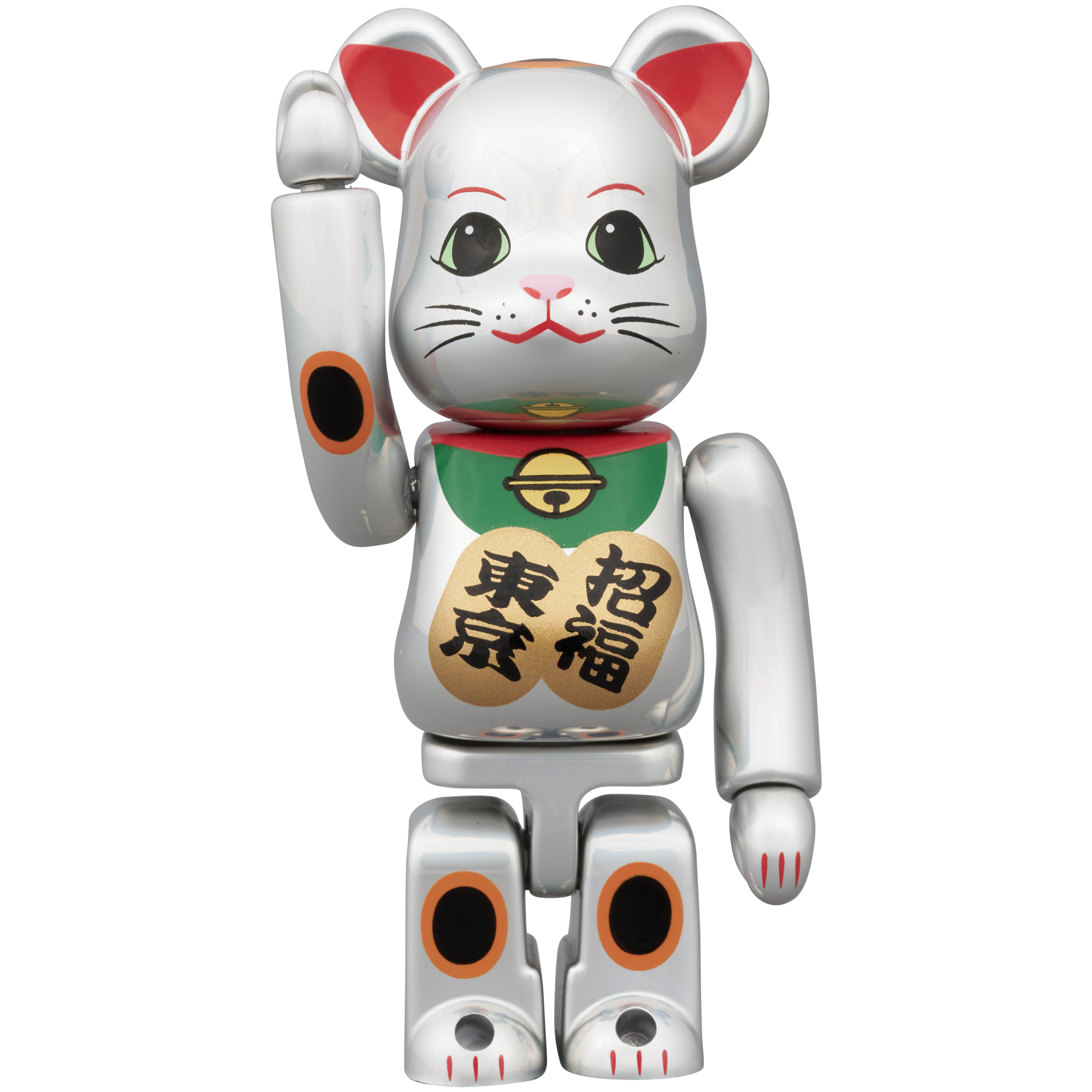 BE@RBRICK Lucky Cat Lucky Tokyo Deep Silver Plated 100% & 400%