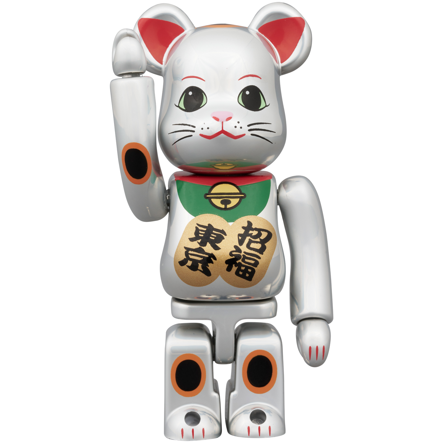 BE@RBRICK Lucky Cat Lucky Tokyo Deep Silver Plated 100% & 400%