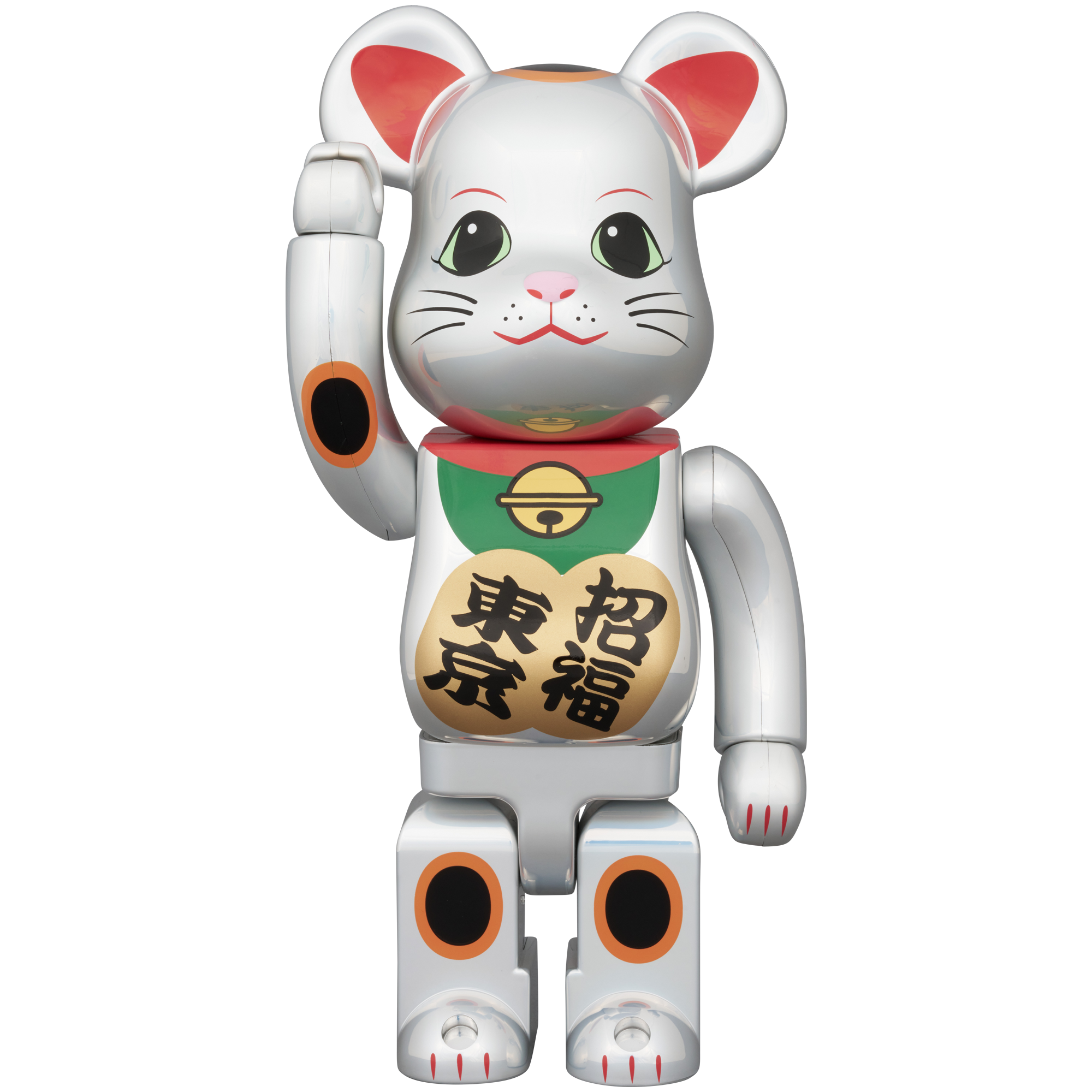 BE@RBRICK Lucky Cat Lucky Tokyo Deep Silver Plated 100% & 400%