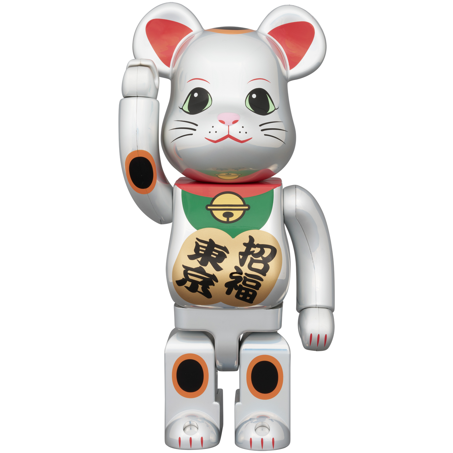 BE@RBRICK Lucky Cat Lucky Tokyo Deep Silver Plated 100% & 400%