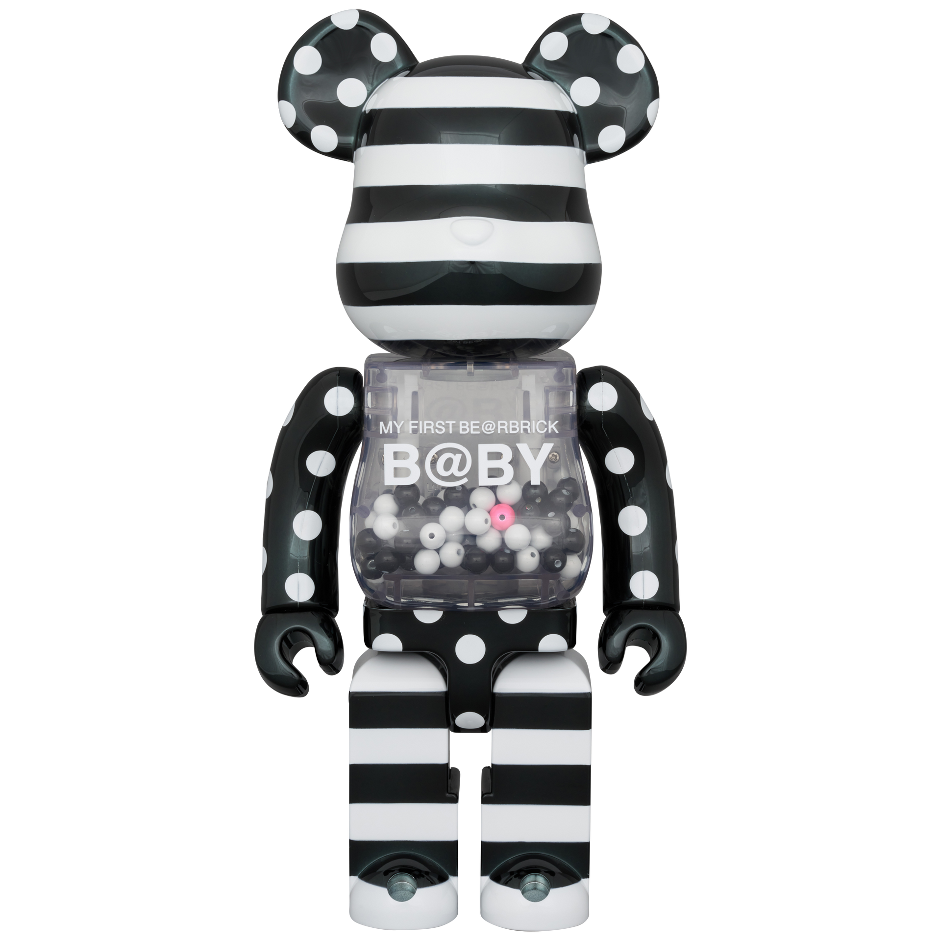 MY FIRST BE@RBRICK BLACK & WHITE CHROME Ver. 1000% | MEDICOM TOY