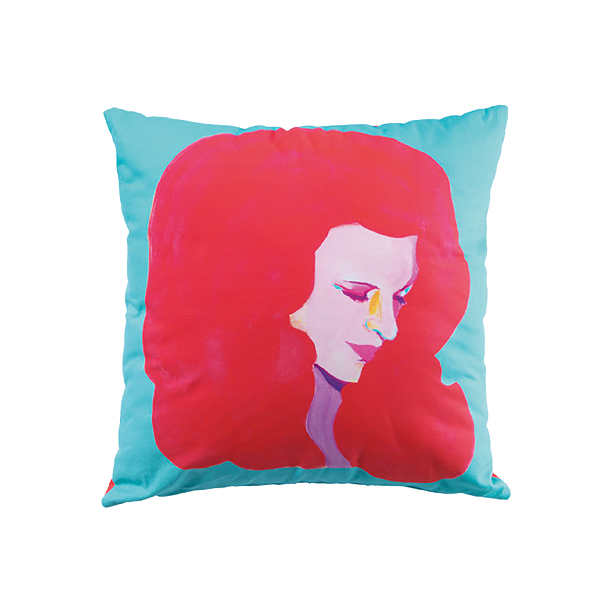 MLE × SAIKO OTAKE SQUARE CUSHION 「MANNEQUIN HEAD<AQUA>」